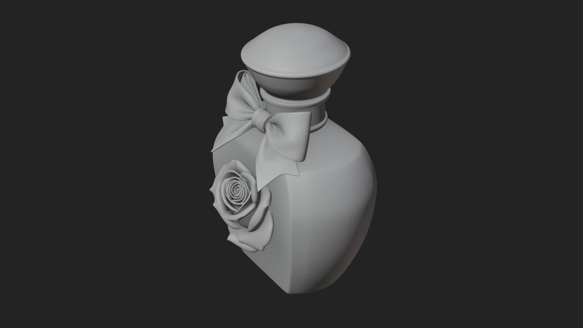 Rose Flower Scent Bottle Ornament Design 2 3D Print Model 3D Model