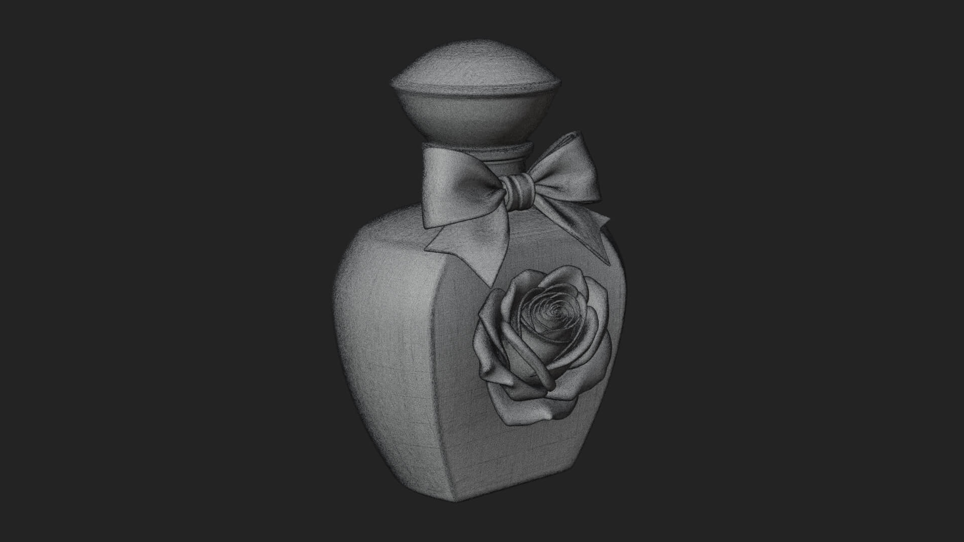 Rose Flower Scent Bottle Ornament Design 2 3D Print Model 3D Model