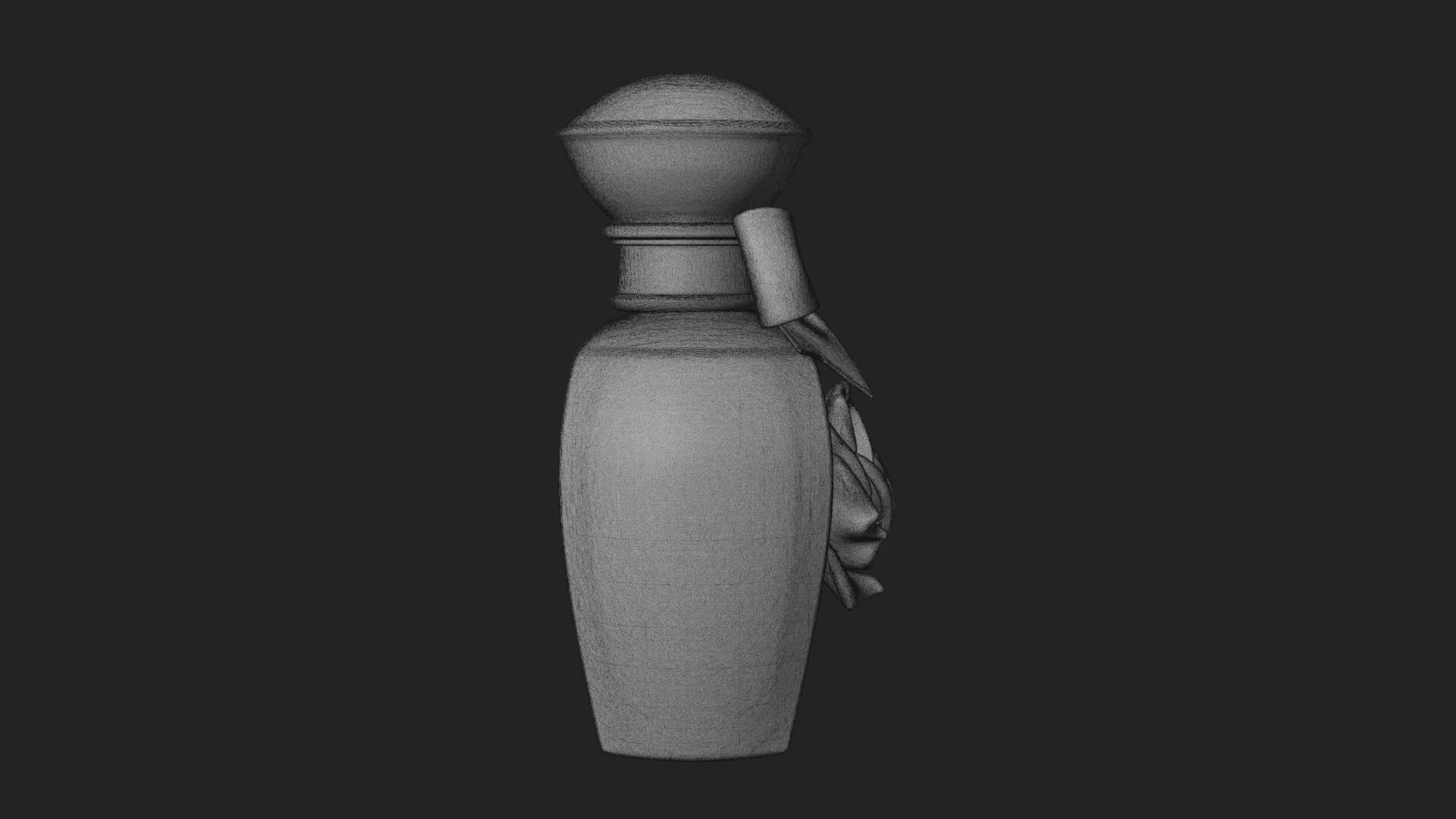 Rose Flower Scent Bottle Ornament Design 2 3D Print Model 3D Model