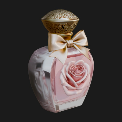 Rose Flower Scent Bottle Ornament Design 2 3D Print Model