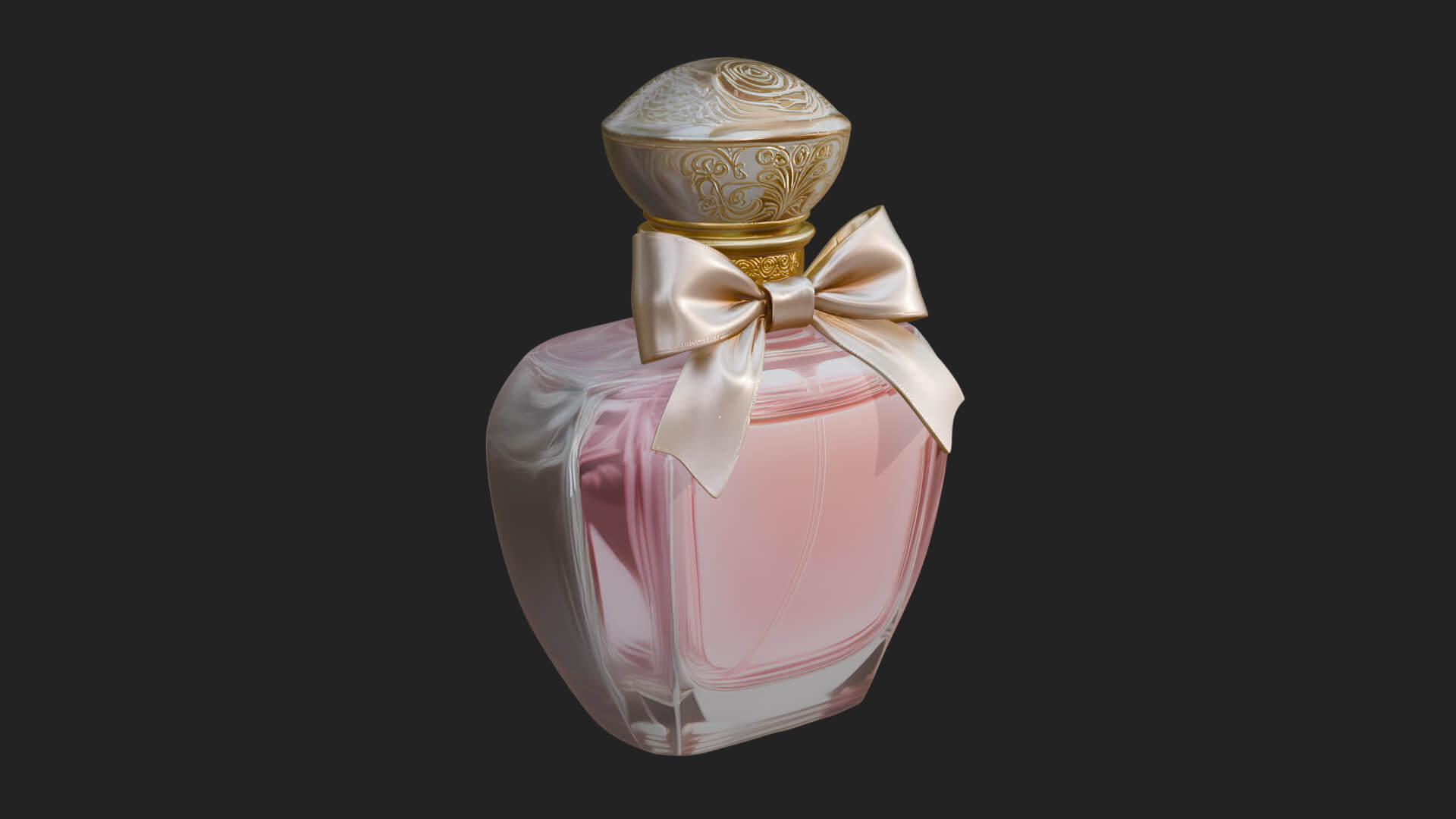 Rose Flower Scent Bottle Ornament Design 3 3d Print Model 3D Model