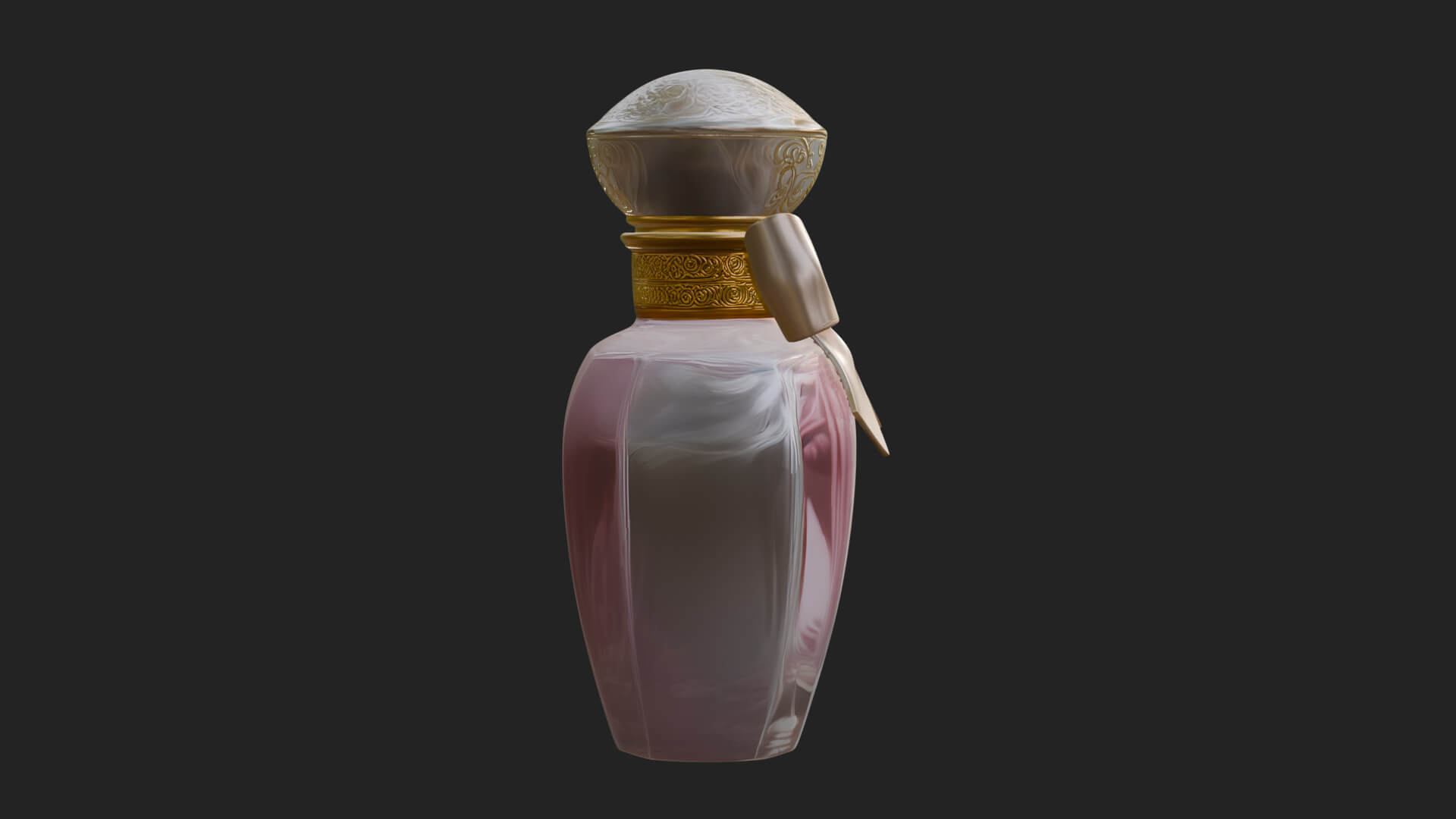 Rose Flower Scent Bottle Ornament Design 3 3d Print Model 3D Model