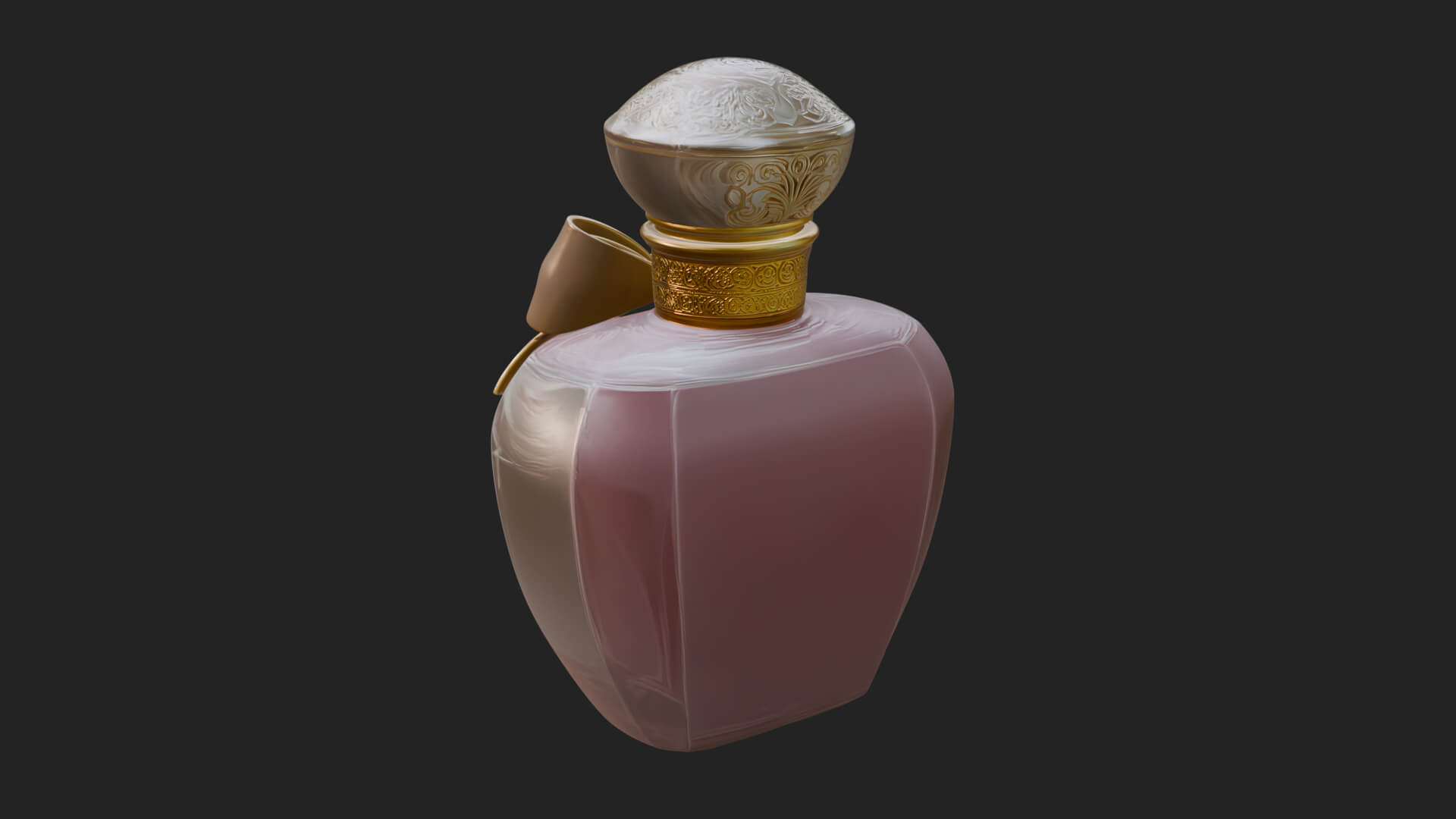 Rose Flower Scent Bottle Ornament Design 3 3d Print Model 3D Model
