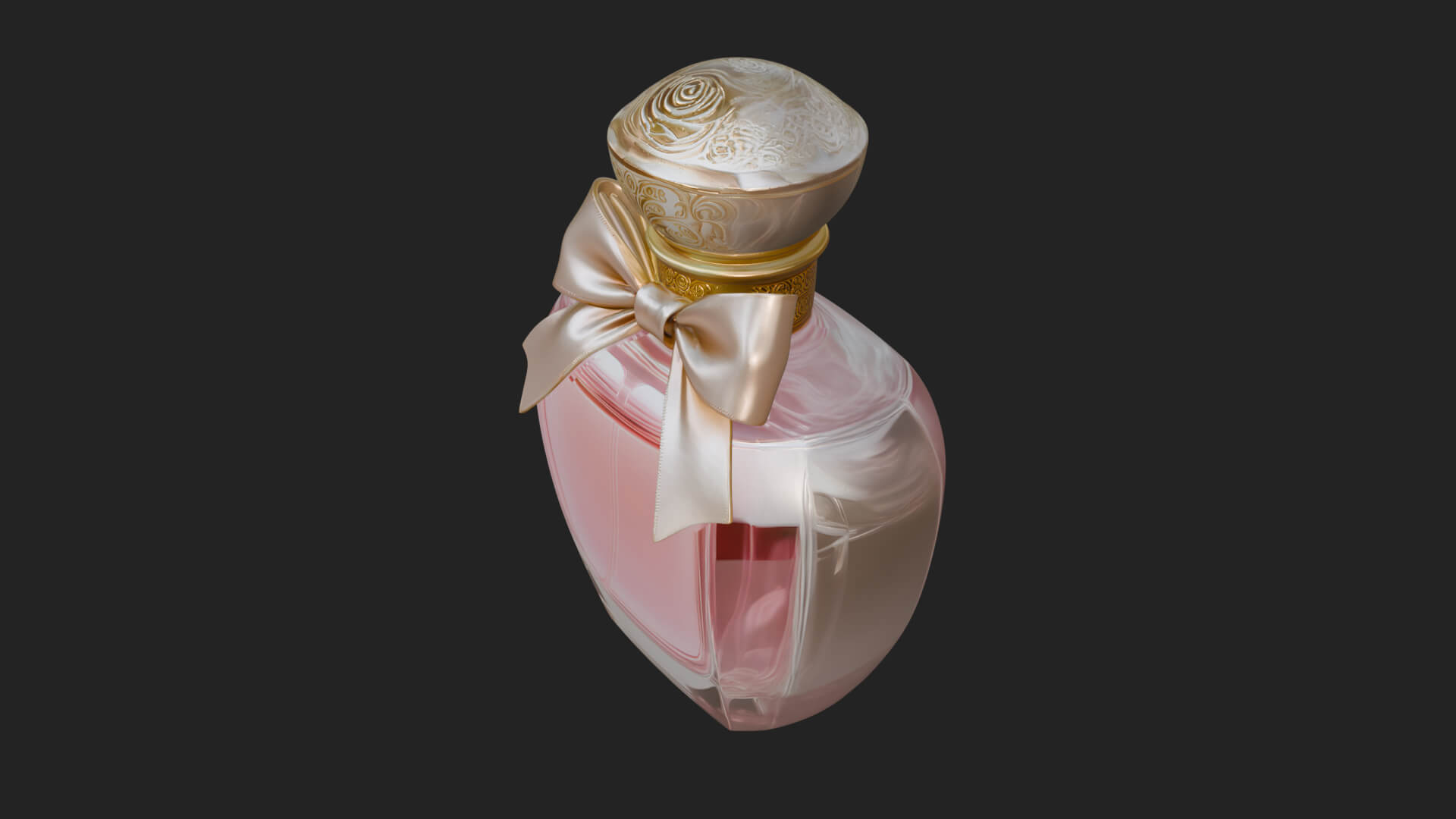 Rose Flower Scent Bottle Ornament Design 3 3d Print Model 3D Model
