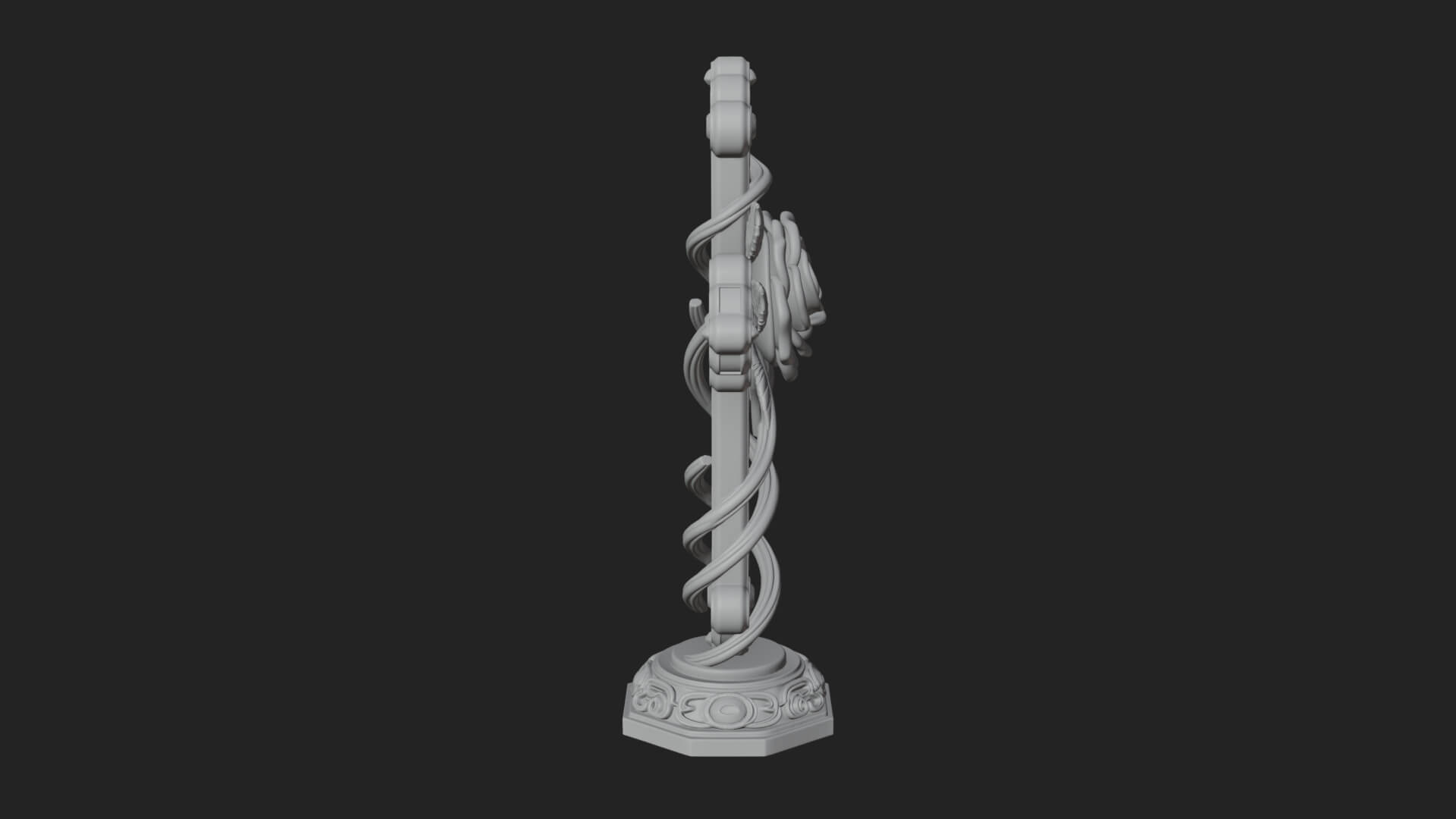 Rose Flower Vine Cross Model Design 1 3D Print Model 3D Model
