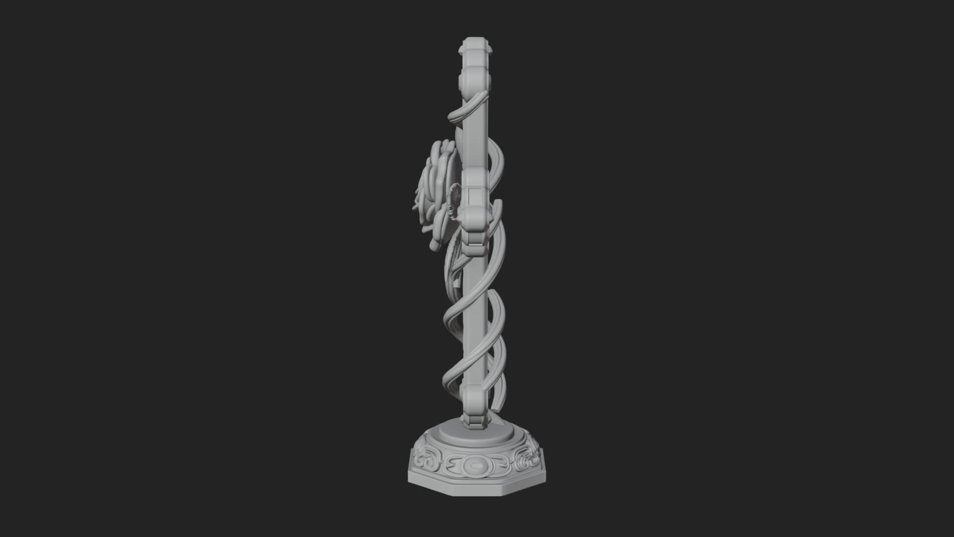Rose Flower Vine Cross Model Design 1 3D Print Model 3D Model
