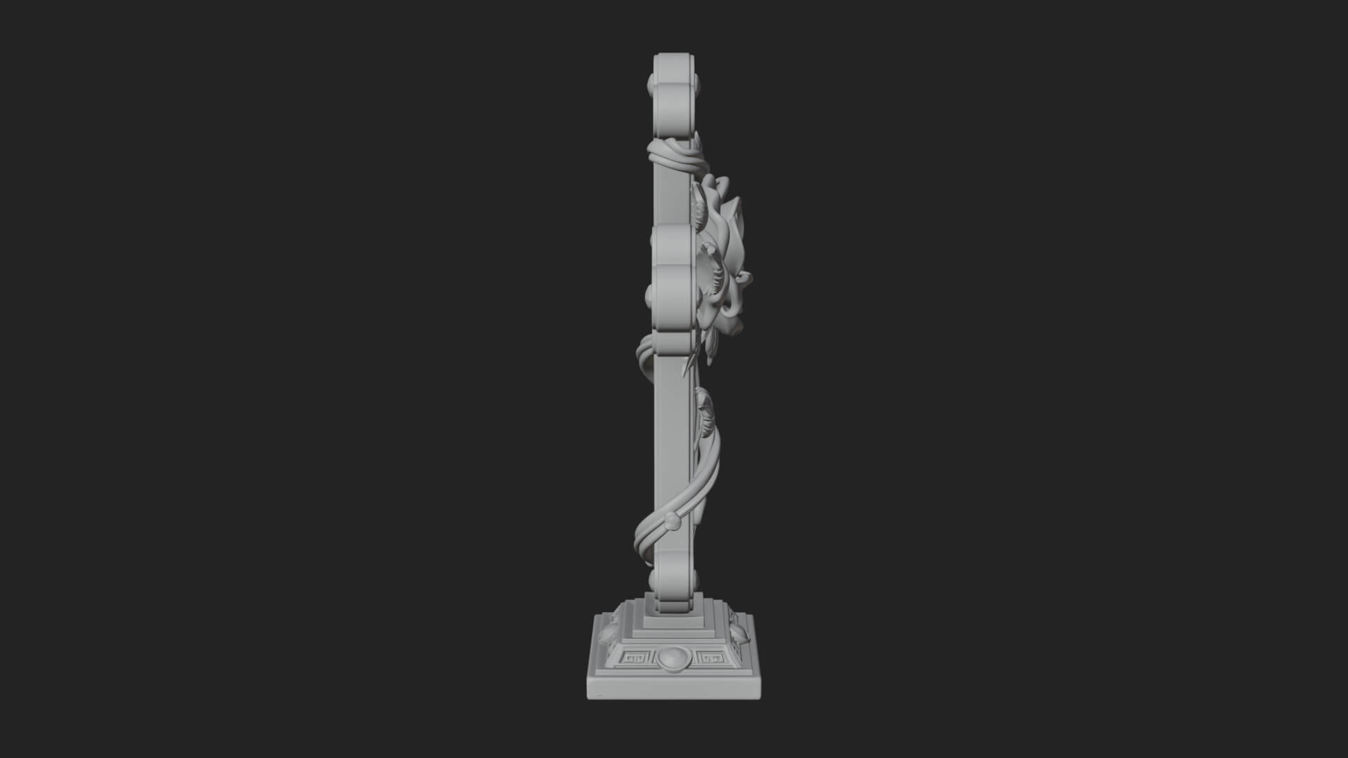 Rose Flower Vine Cross Model Design 2 3D Print Model 3D Model