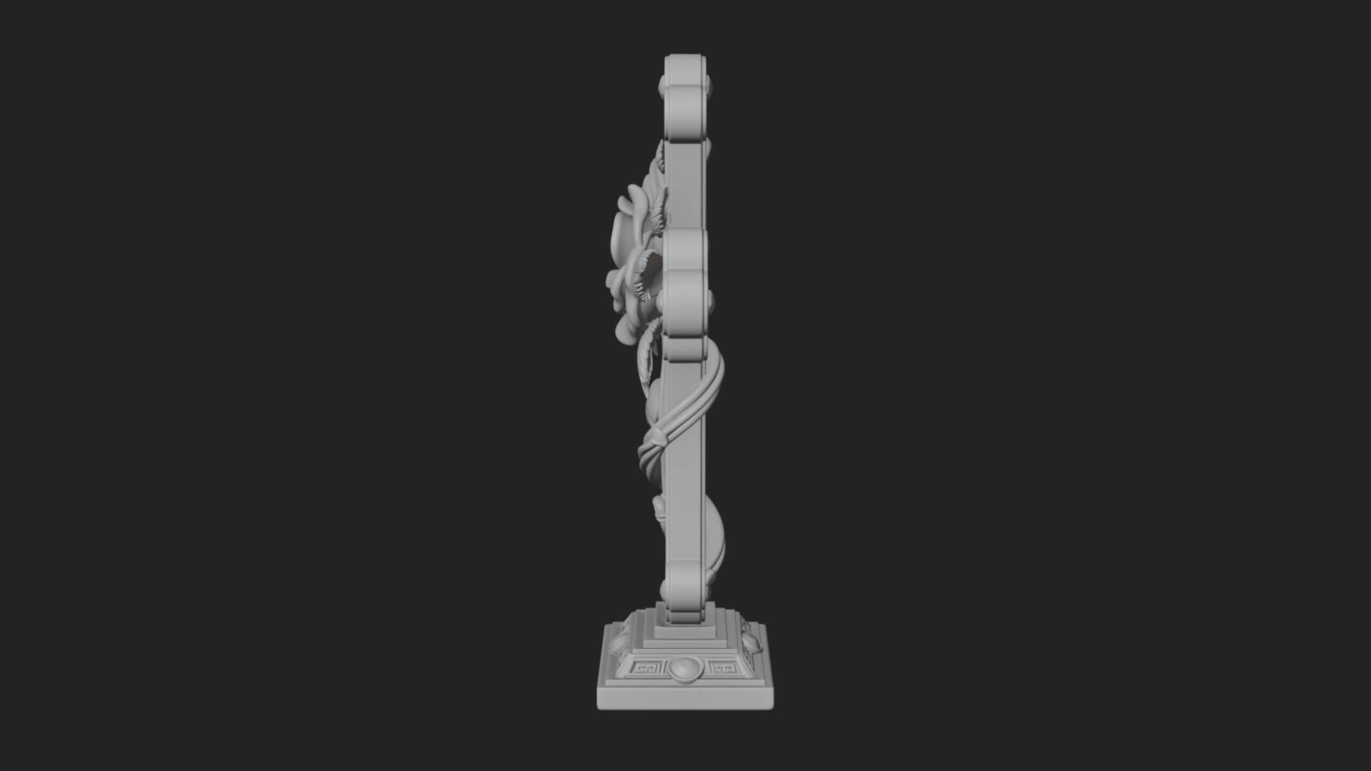 Rose Flower Vine Cross Model Design 2 3D Print Model 3D Model