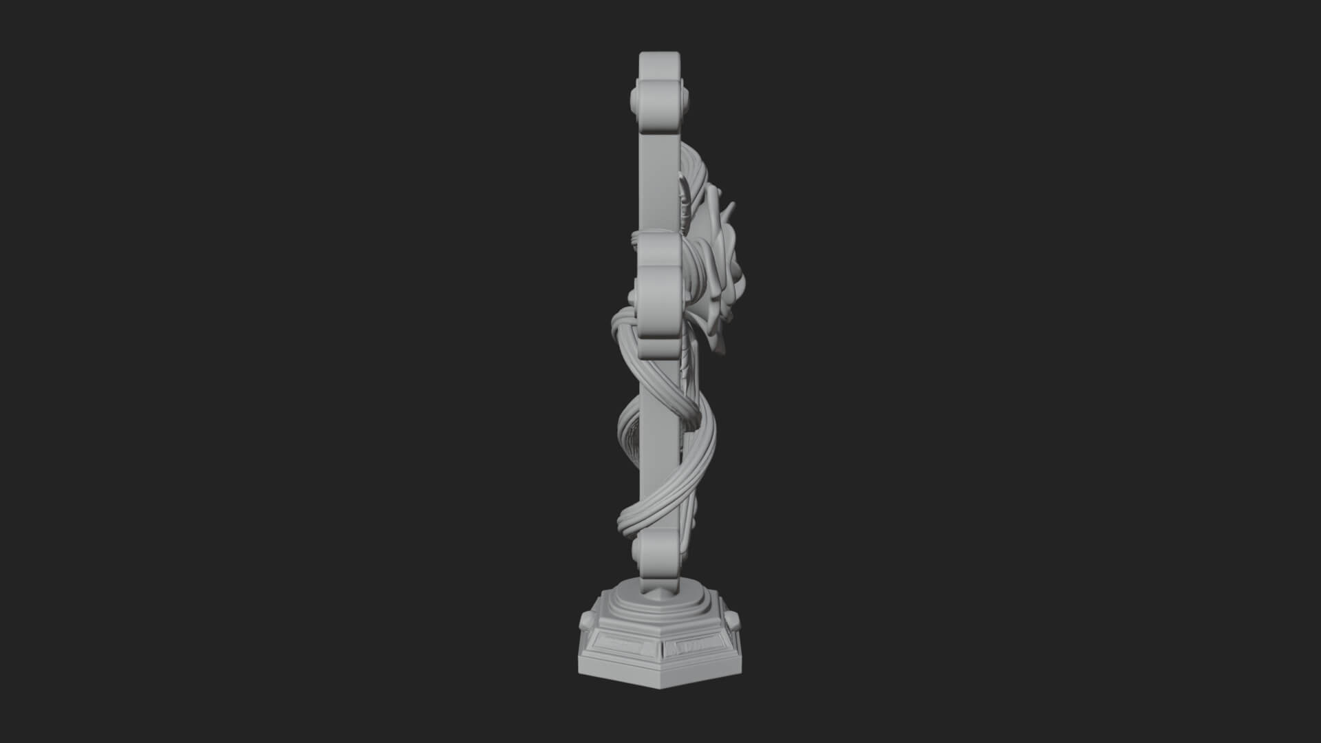 Rose Flower Vine Cross Model Design 4 3D Print Model 3D Model