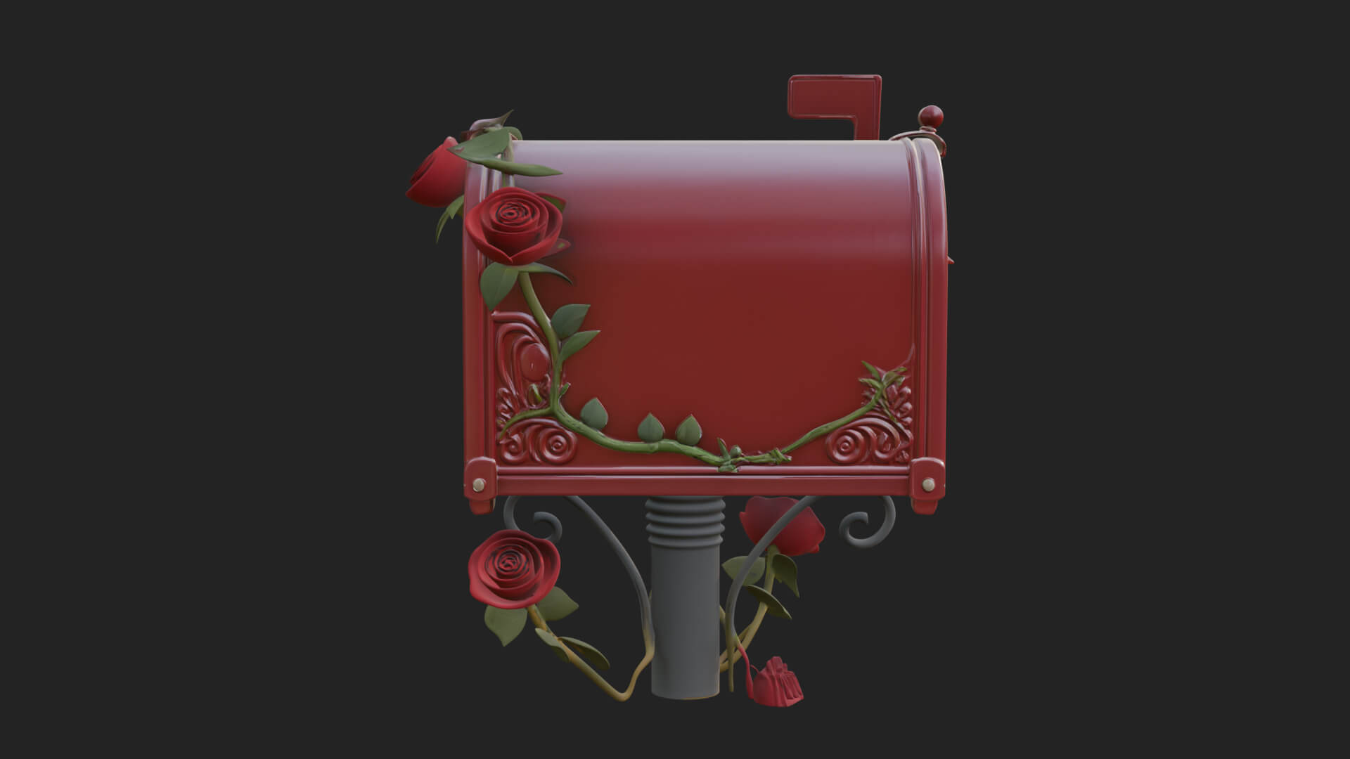 Rose Flower Vine Mailbox Model Design 1 3D Print Model 3D Model