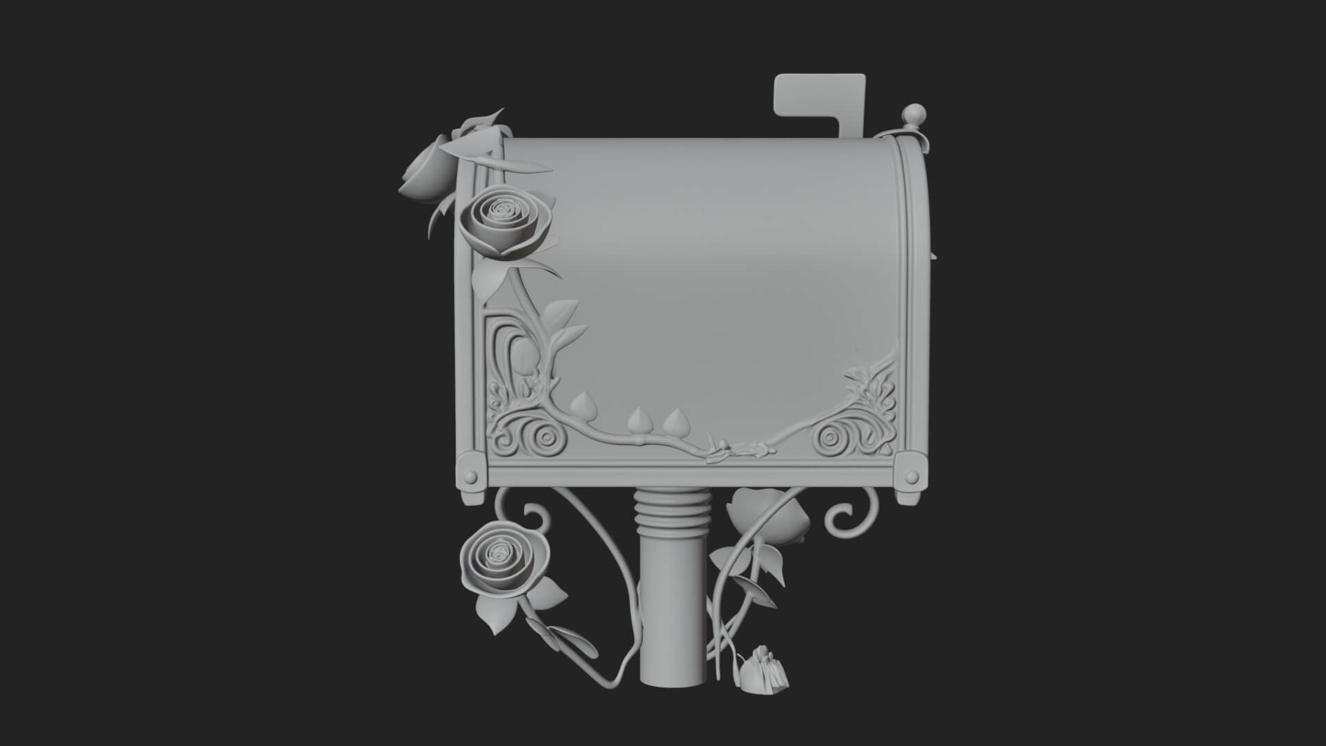 Rose Flower Vine Mailbox Model Design 1 3D Print Model 3D Model