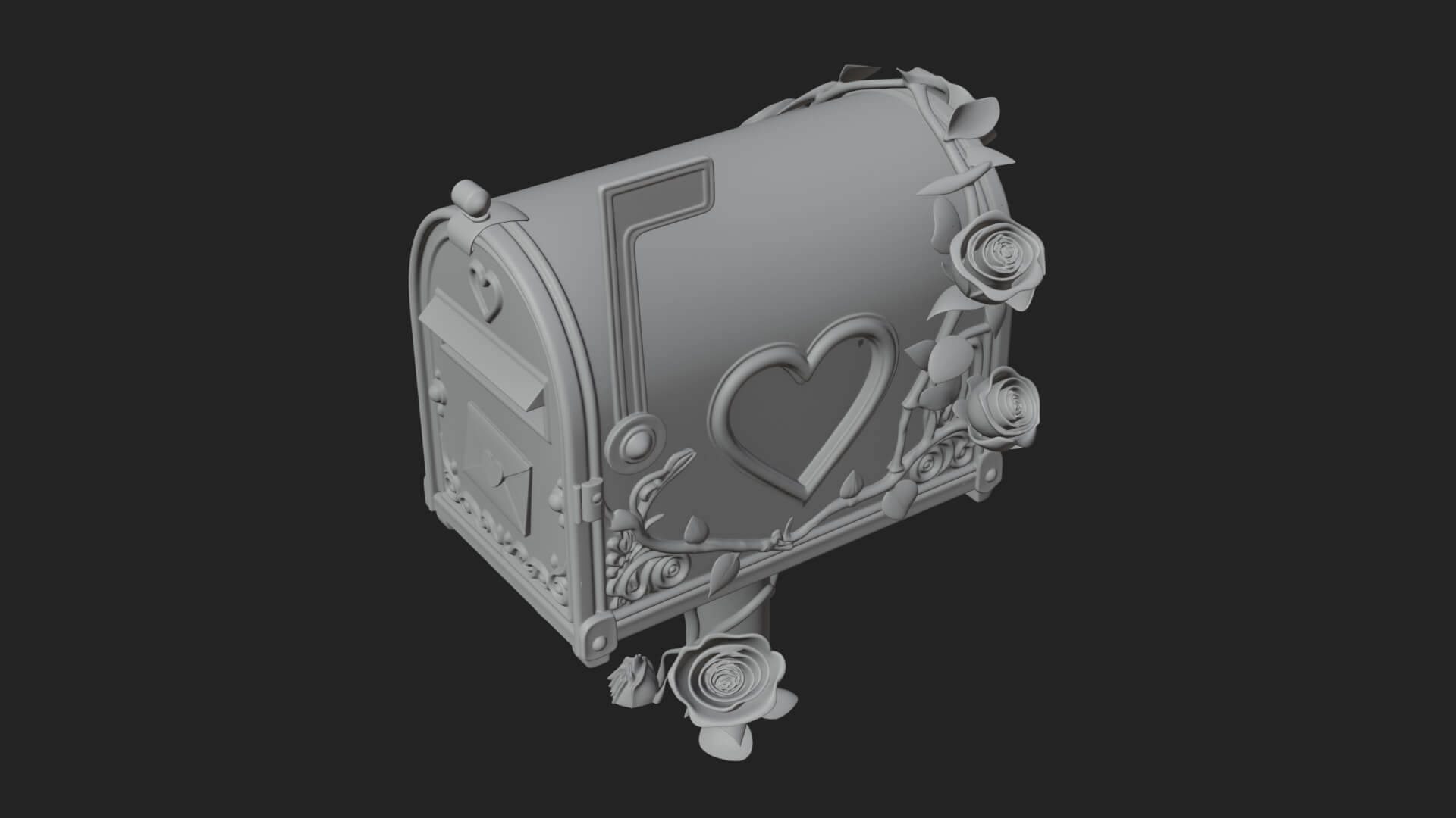 Rose Flower Vine Mailbox Model Design 1 3D Print Model 3D Model