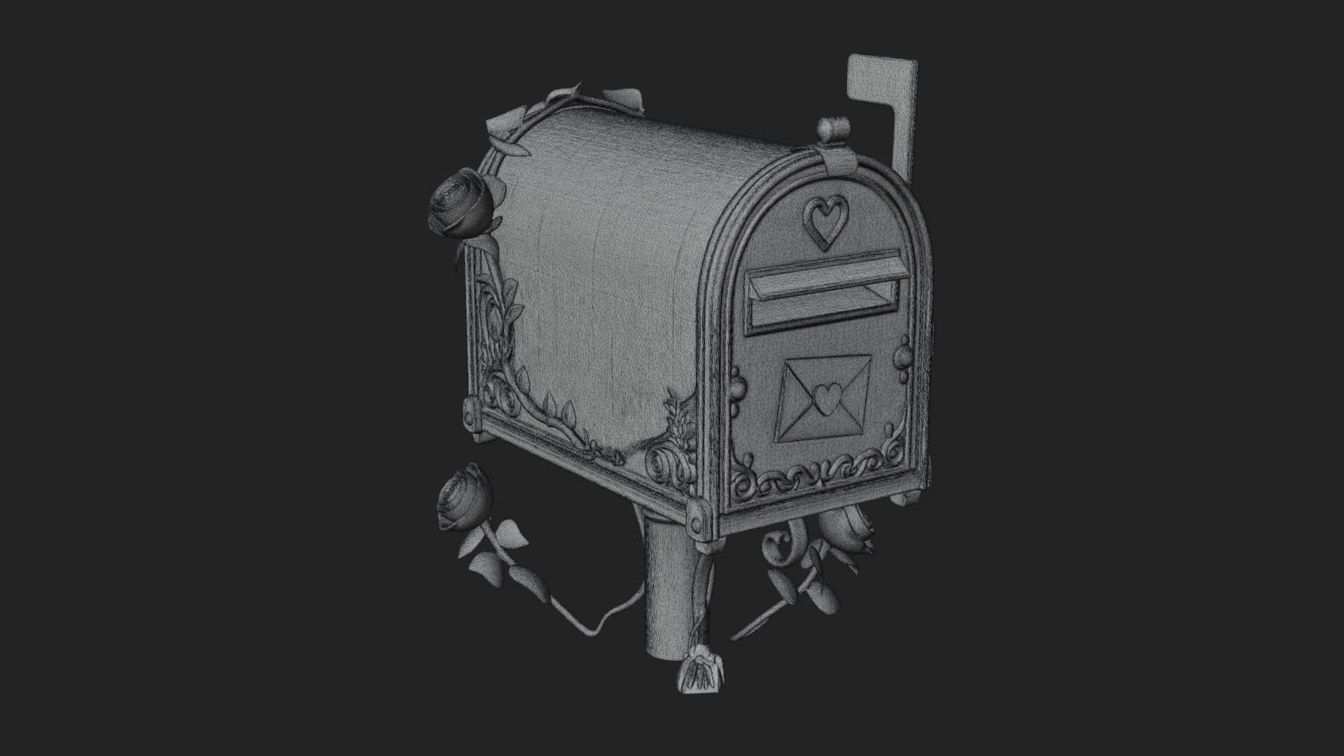 Rose Flower Vine Mailbox Model Design 1 3D Print Model 3D Model