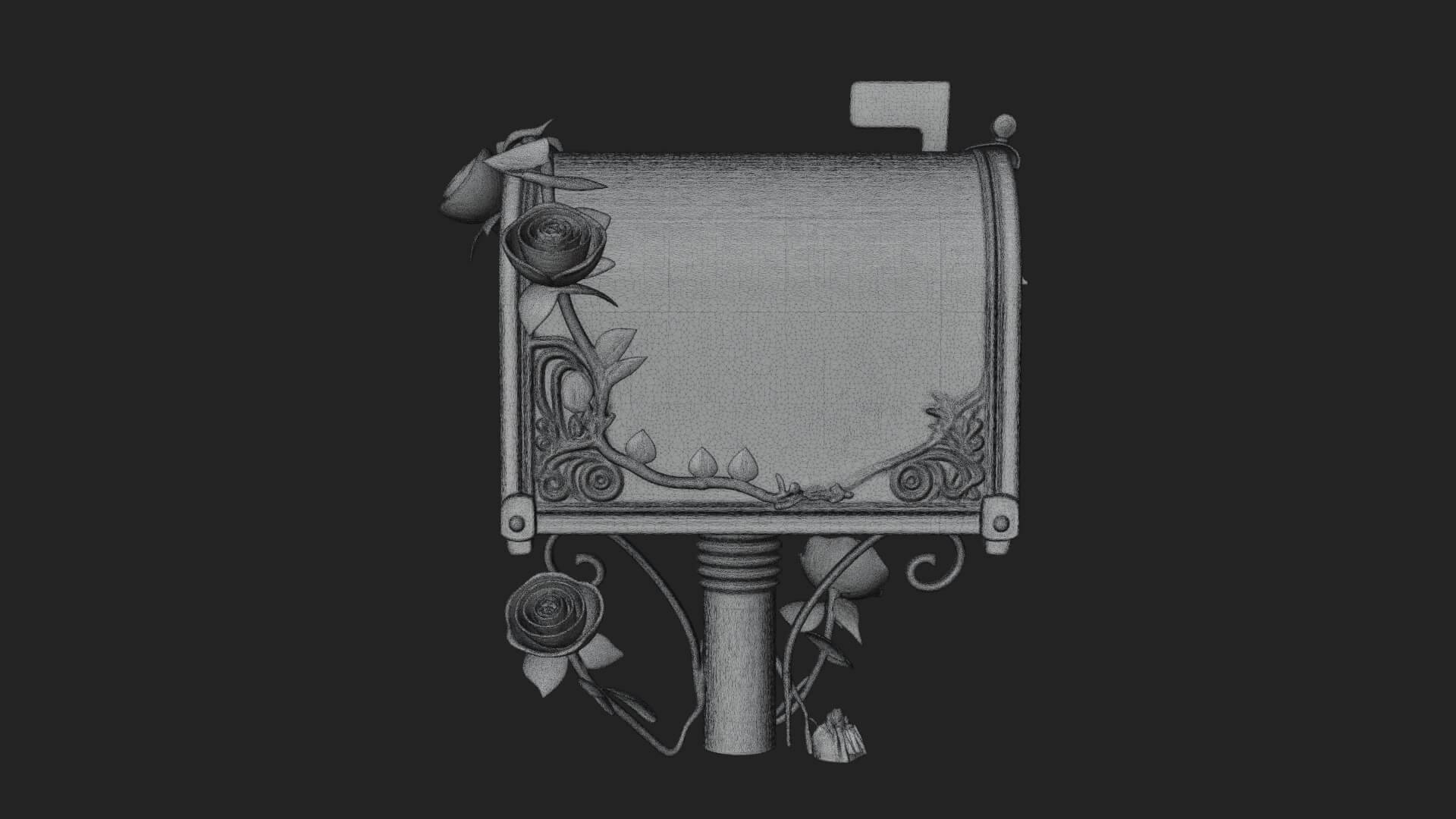 Rose Flower Vine Mailbox Model Design 1 3D Print Model 3D Model