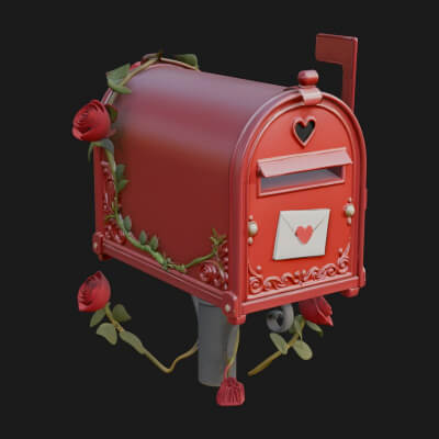 Rose Flower Vine Mailbox Model Design 1 3D Print Model