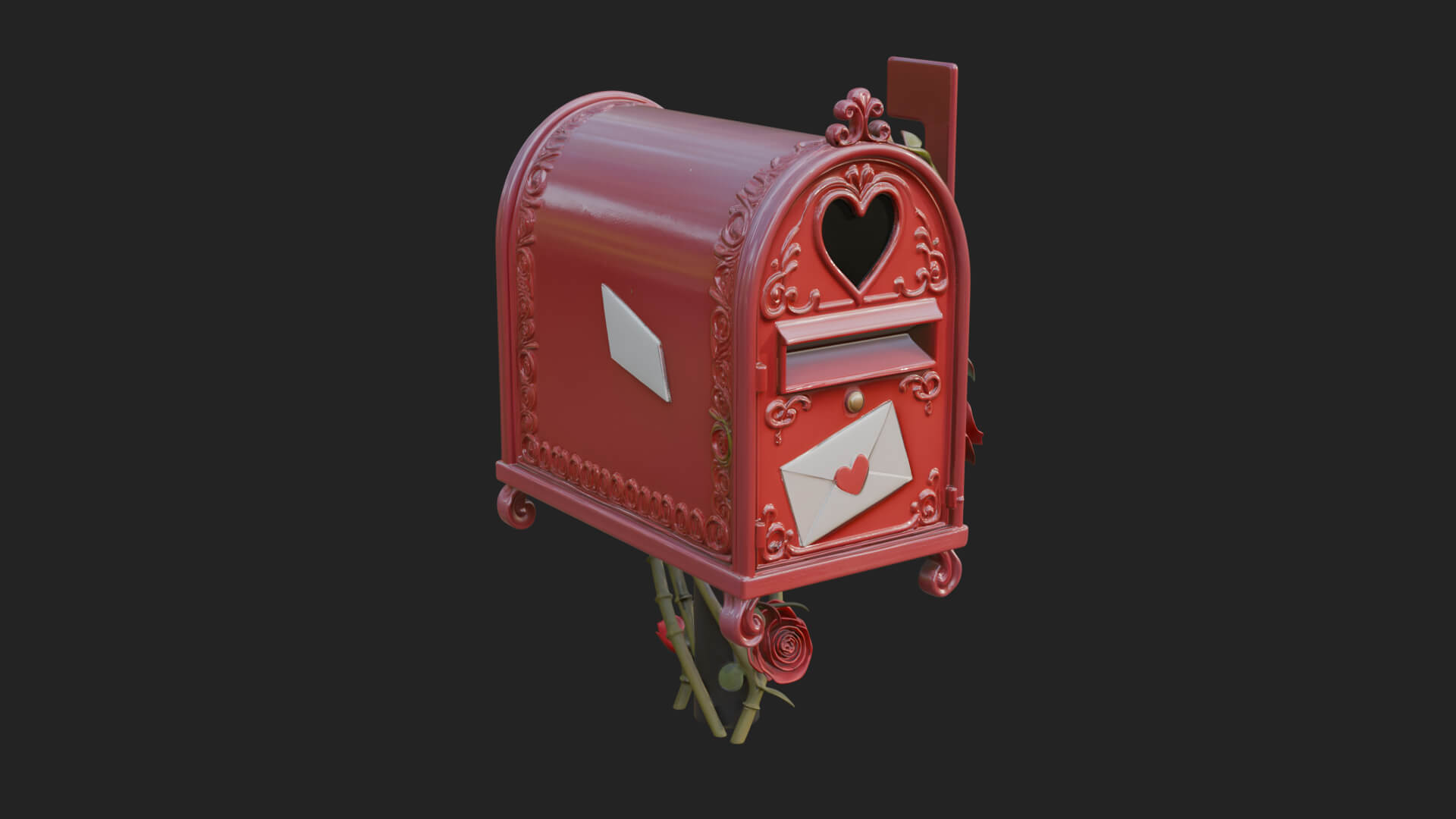 Rose Flower Vine Mailbox Model Design 2 3D Print Model 3D Model