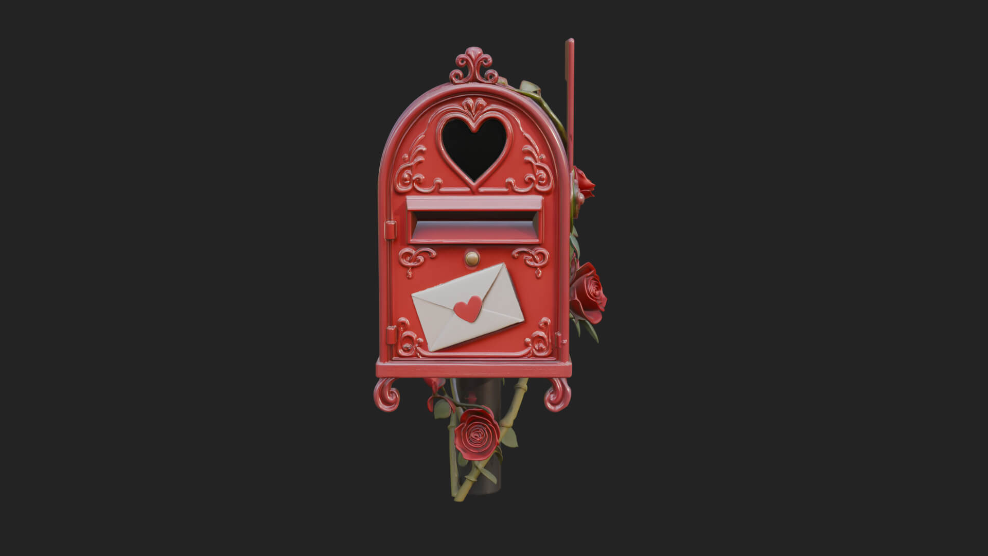 Rose Flower Vine Mailbox Model Design 2 3D Print Model 3D Model