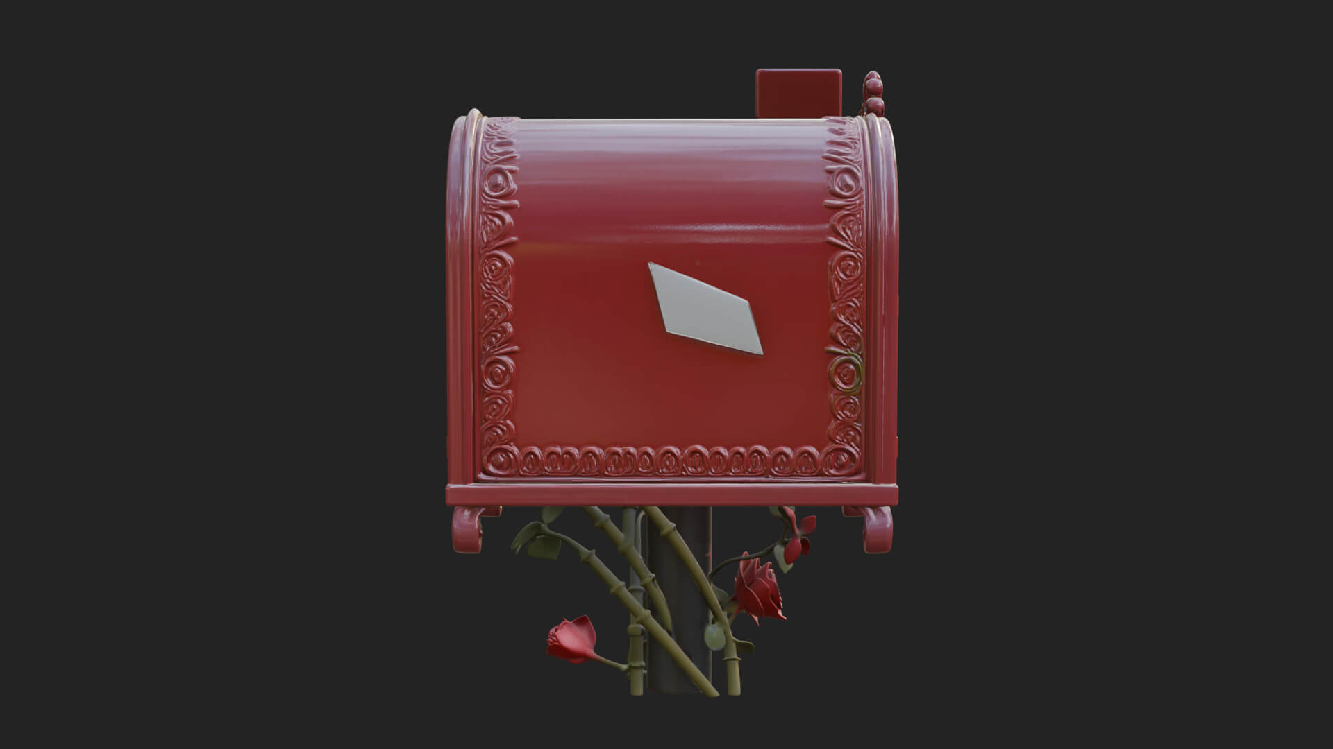 Rose Flower Vine Mailbox Model Design 2 3D Print Model 3D Model