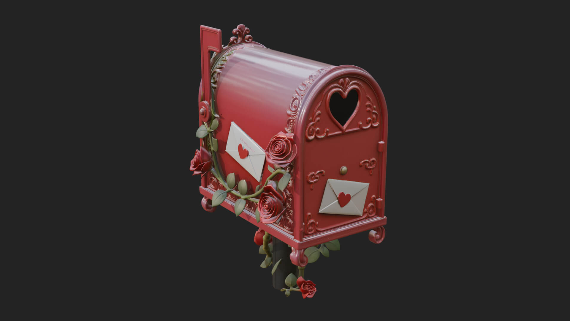 Rose Flower Vine Mailbox Model Design 2 3D Print Model 3D Model