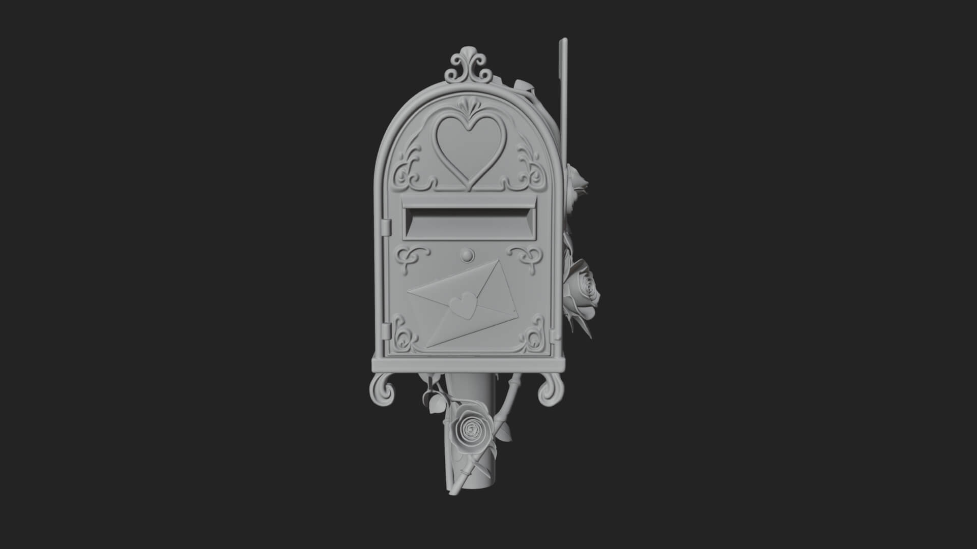 Rose Flower Vine Mailbox Model Design 2 3D Print Model 3D Model