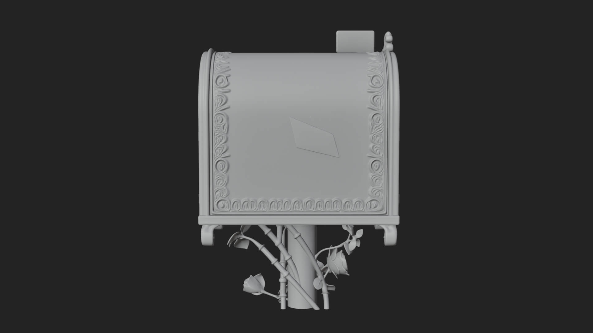 Rose Flower Vine Mailbox Model Design 2 3D Print Model 3D Model