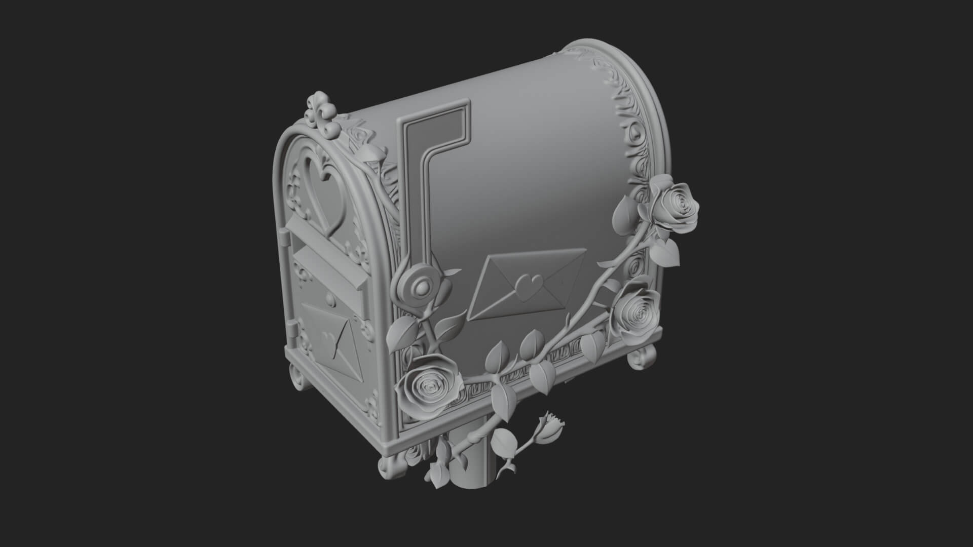 Rose Flower Vine Mailbox Model Design 2 3D Print Model 3D Model