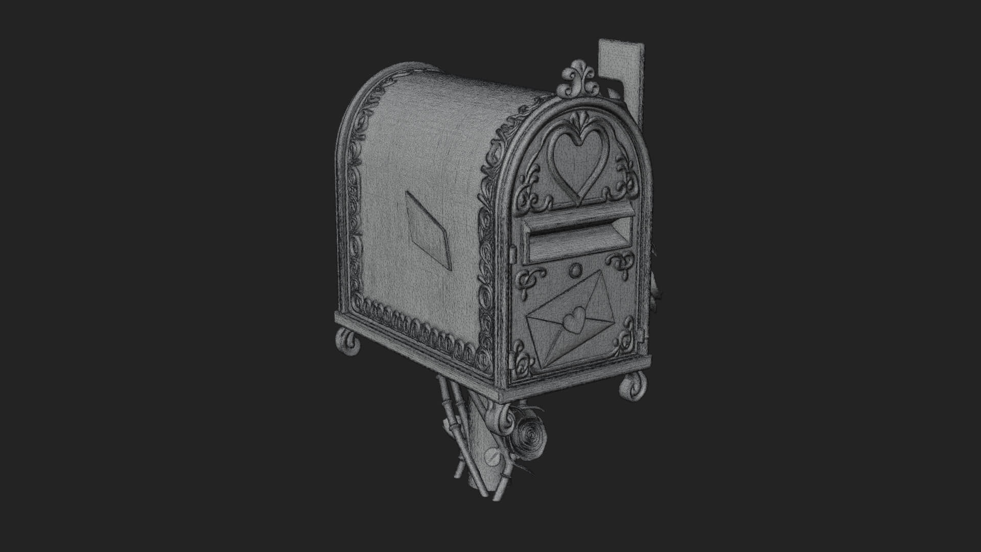 Rose Flower Vine Mailbox Model Design 2 3D Print Model 3D Model