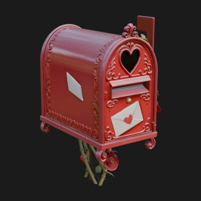 Rose Flower Vine Mailbox Model Design 2 3D Print Model