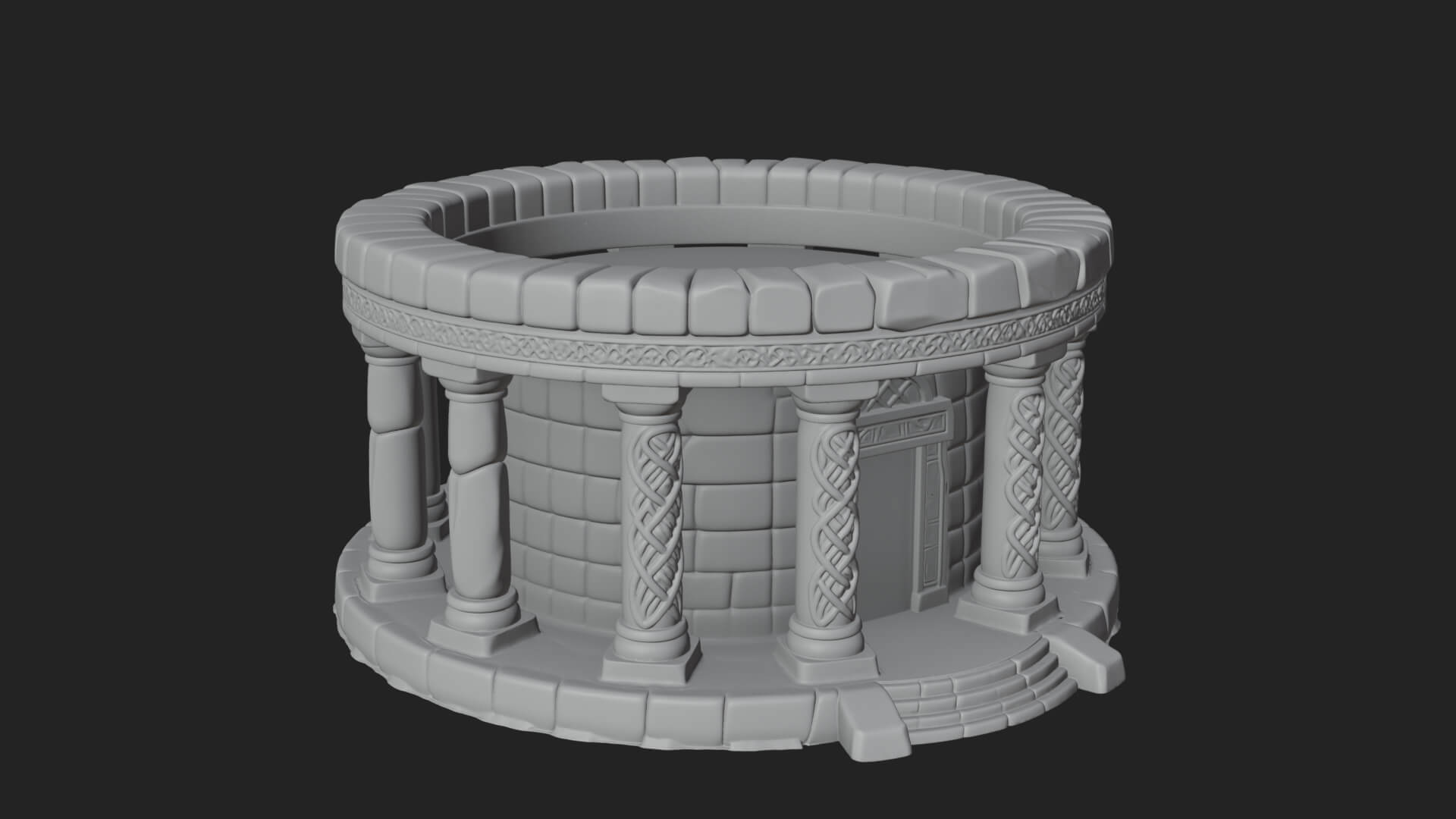 Round Colonnade Temple Design 1 3D Print Model 3D Model