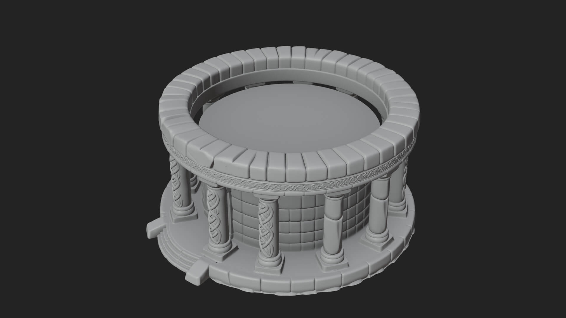 Round Colonnade Temple Design 1 3D Print Model 3D Model