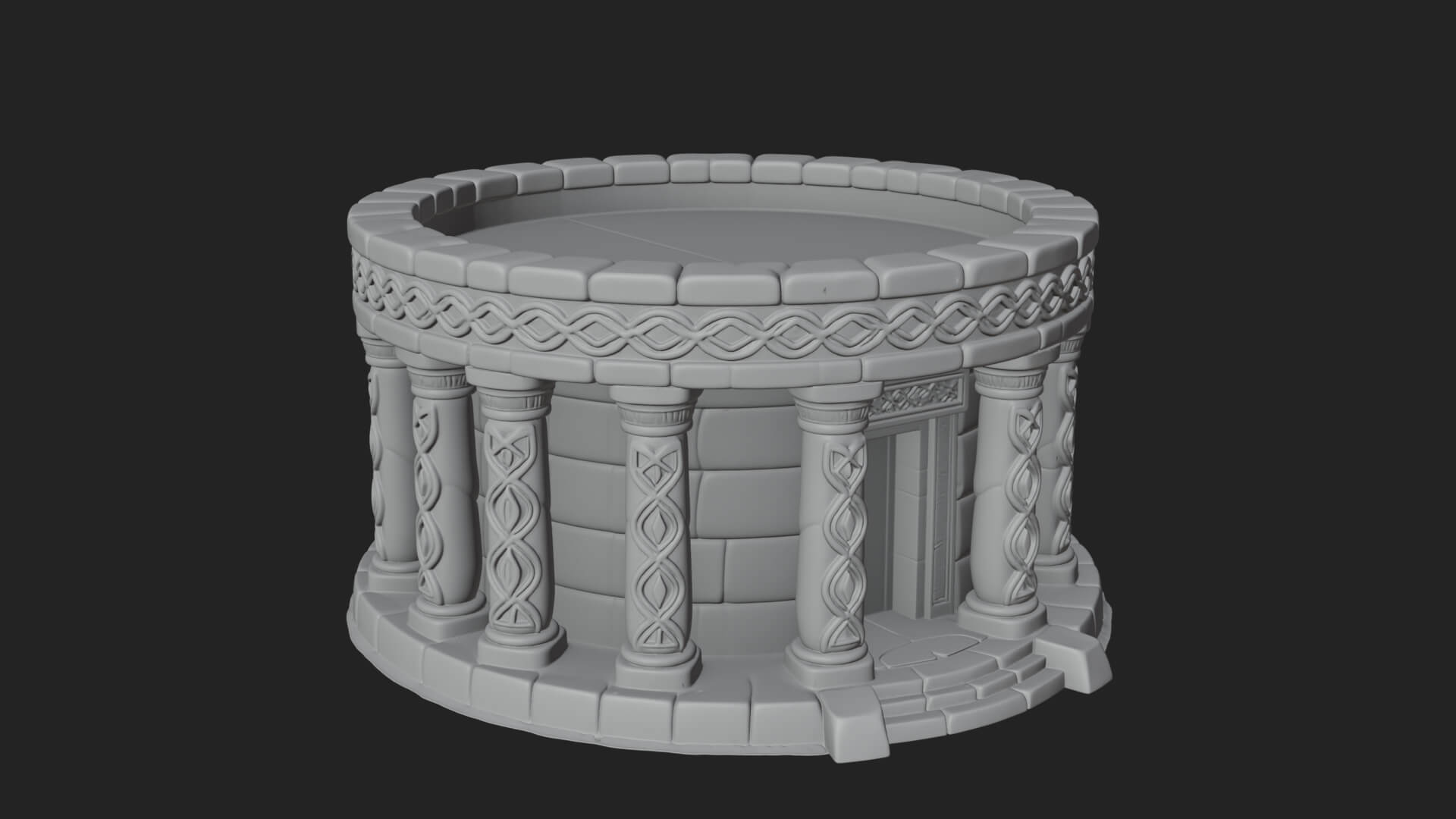 Round Colonnade Temple Design 2 3D Print Model 3D Model