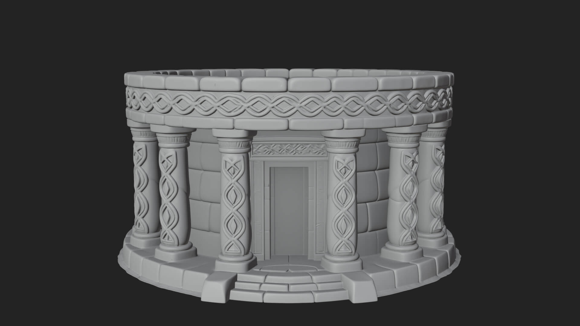 Round Colonnade Temple Design 2 3D Print Model 3D Model