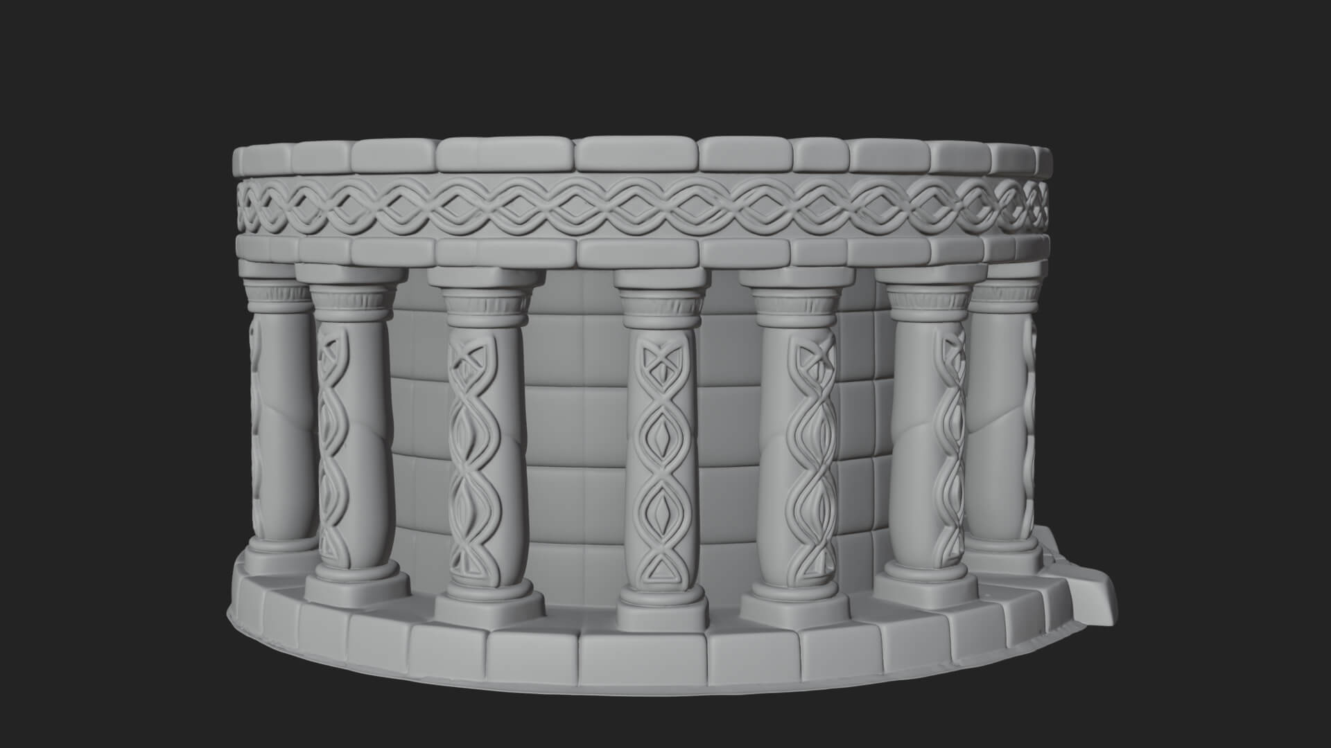 Round Colonnade Temple Design 2 3D Print Model 3D Model