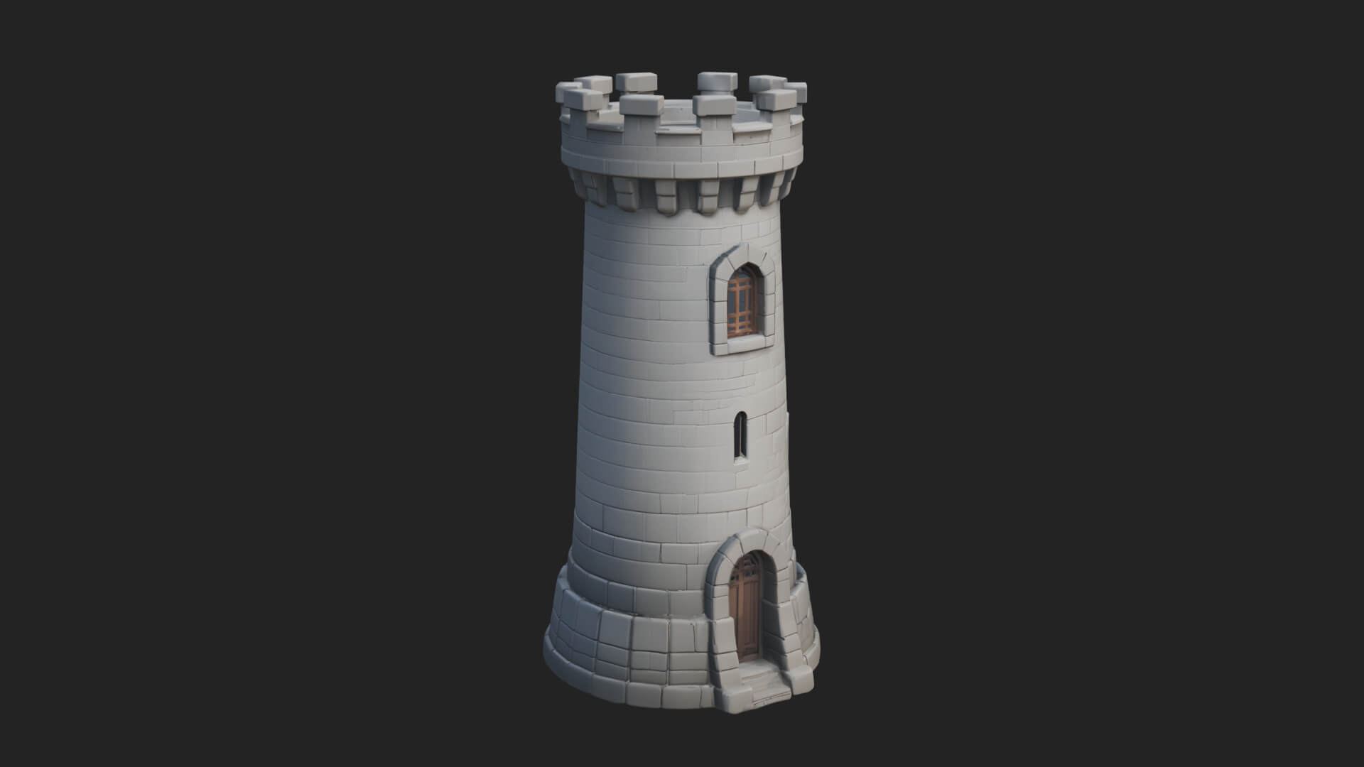 Round Stone Tower Design 1 3D Print Model 3D Model