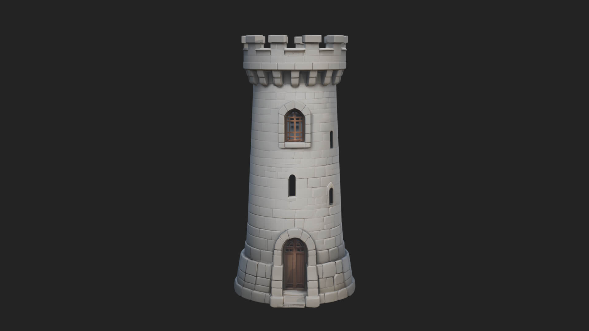 Round Stone Tower Design 1 3D Print Model 3D Model