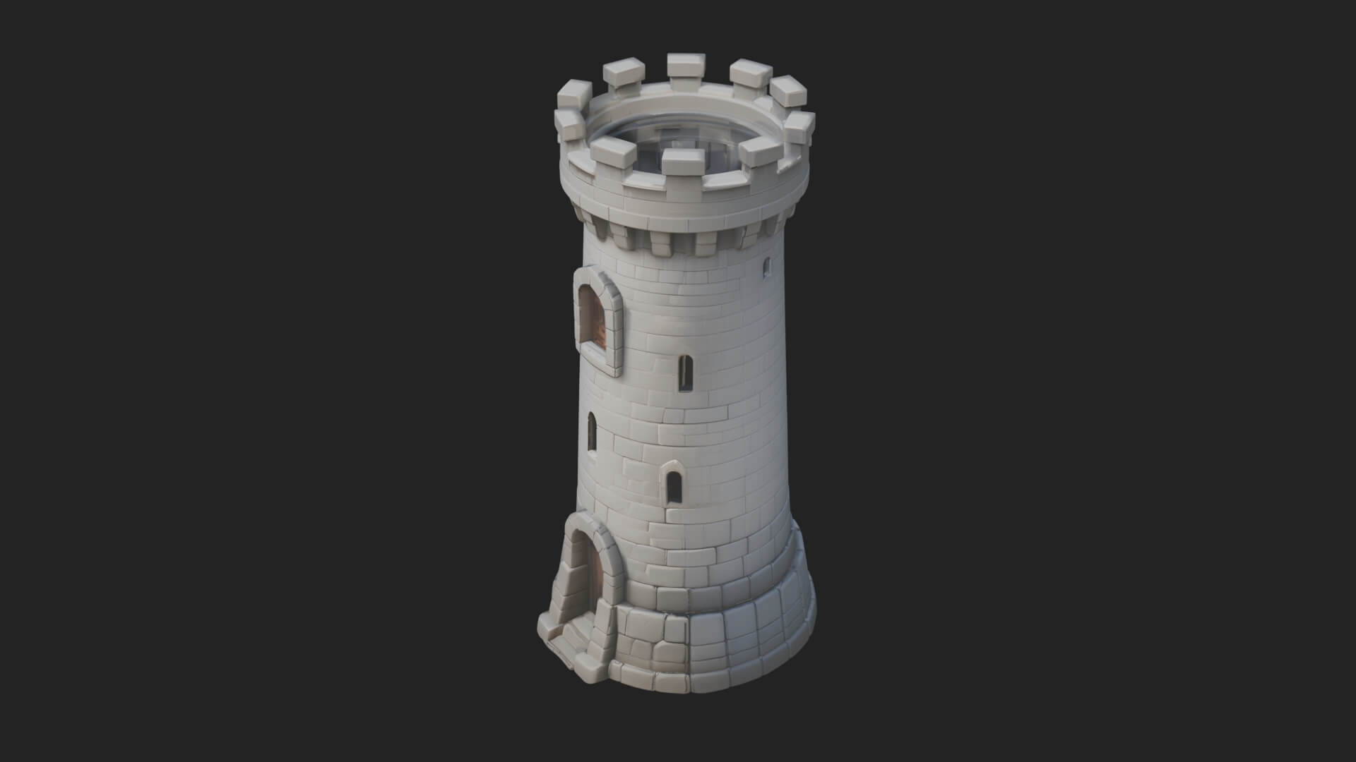 Round Stone Tower Design 1 3D Print Model 3D Model
