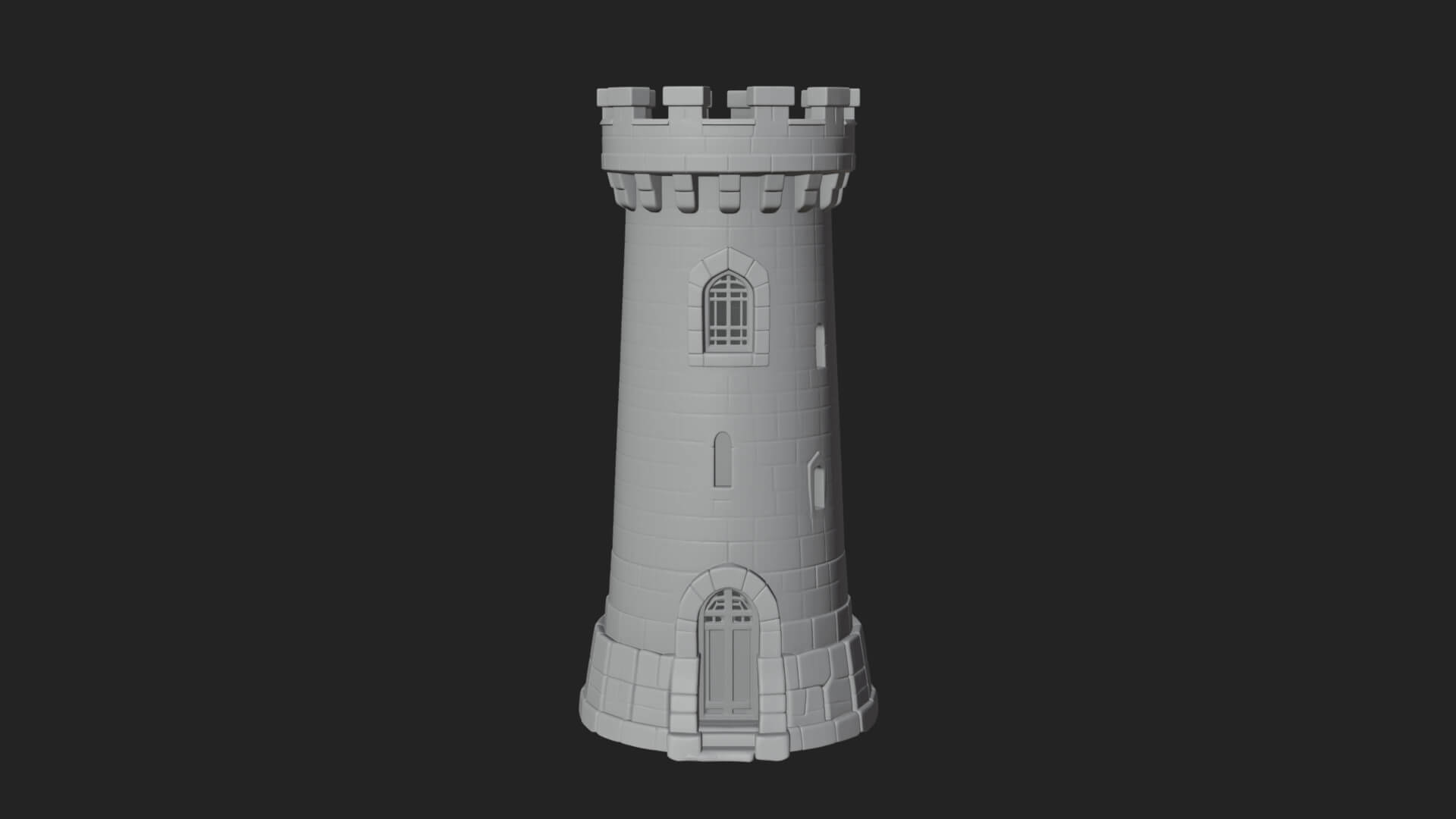 Round Stone Tower Design 1 3D Print Model 3D Model
