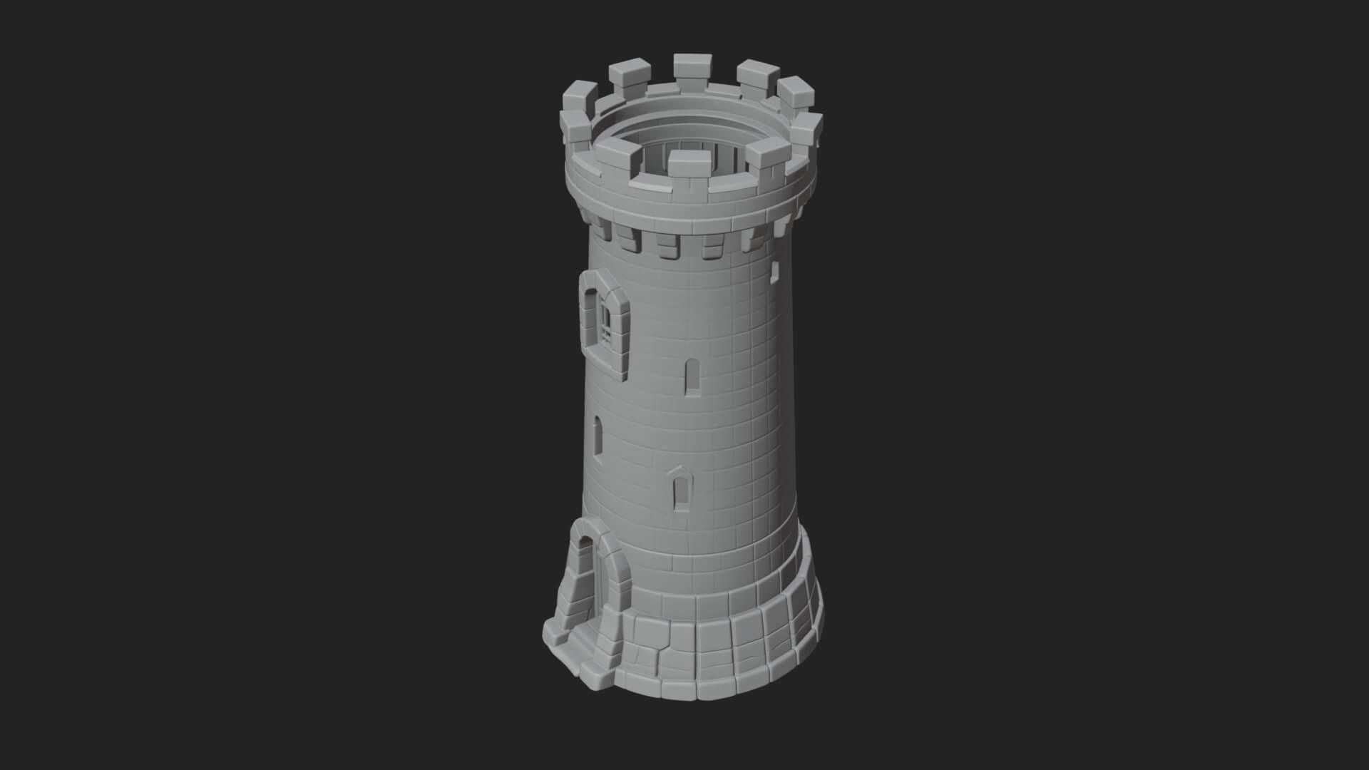 Round Stone Tower Design 1 3D Print Model 3D Model