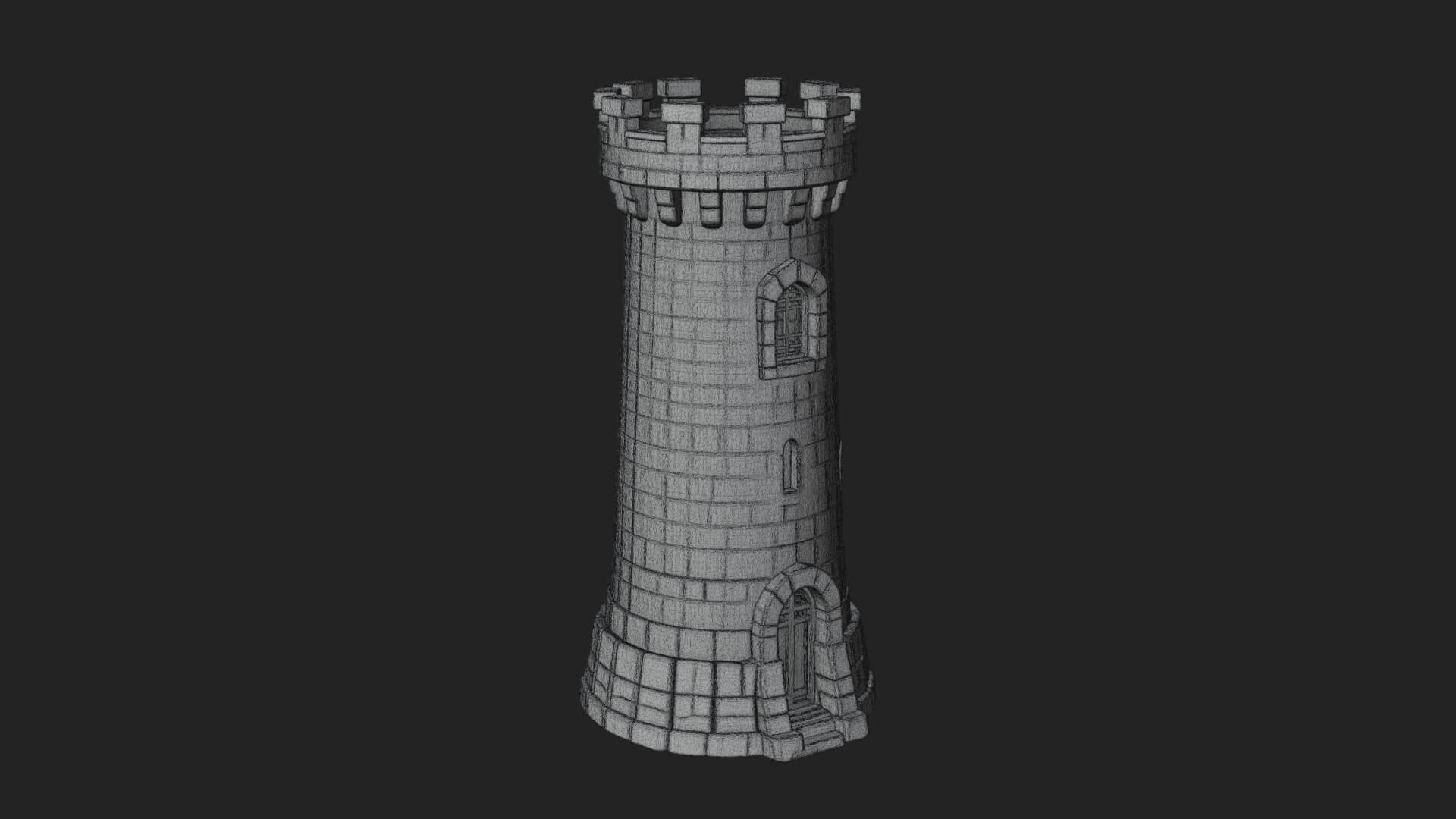 Round Stone Tower Design 1 3D Print Model 3D Model