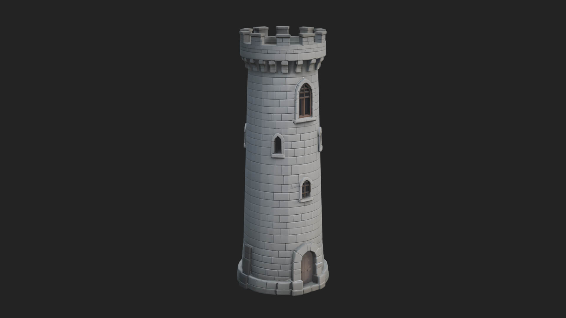 Round Stone Tower Design 2 3D Print Model 3D Model
