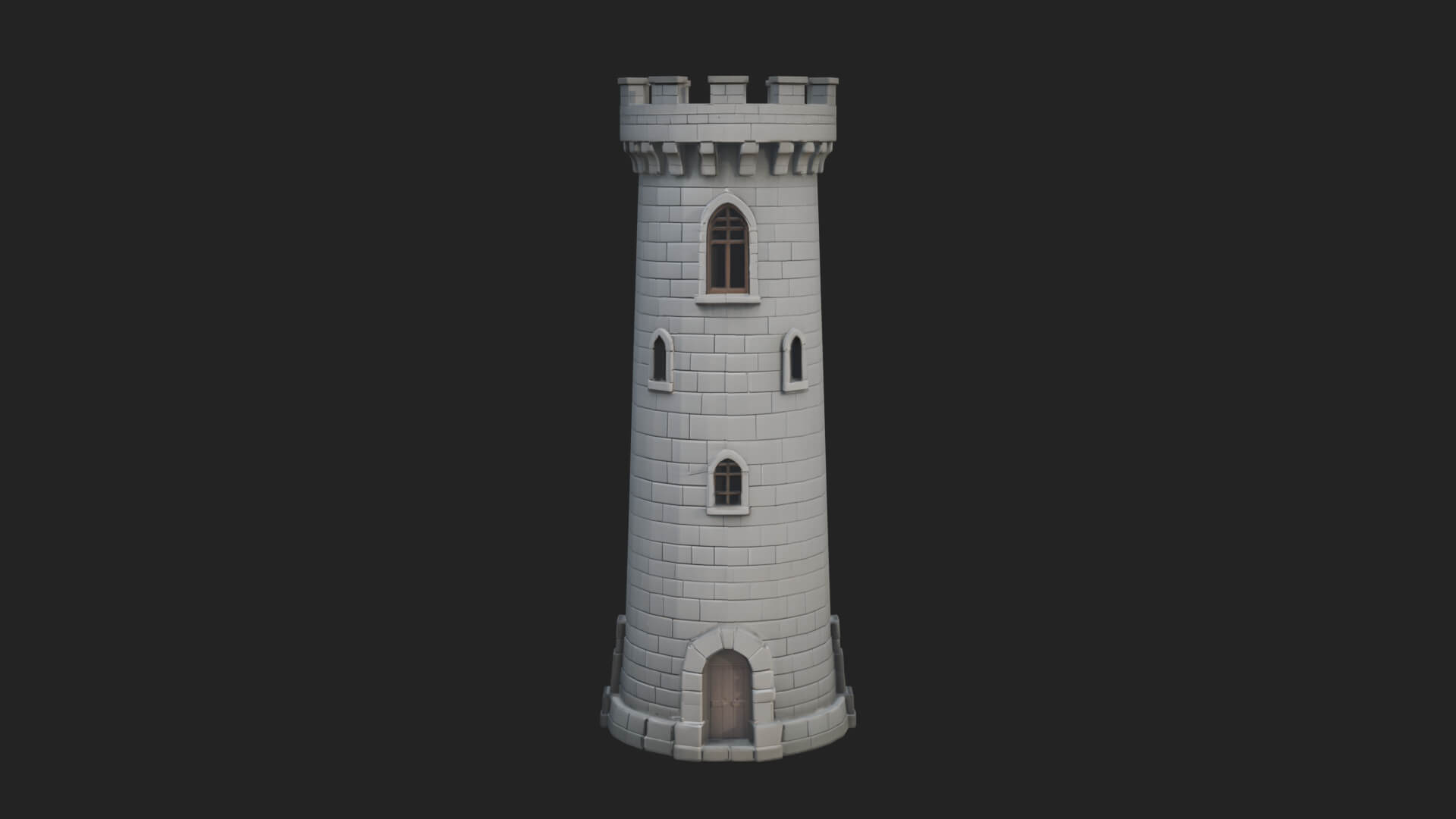 Round Stone Tower Design 2 3D Print Model 3D Model