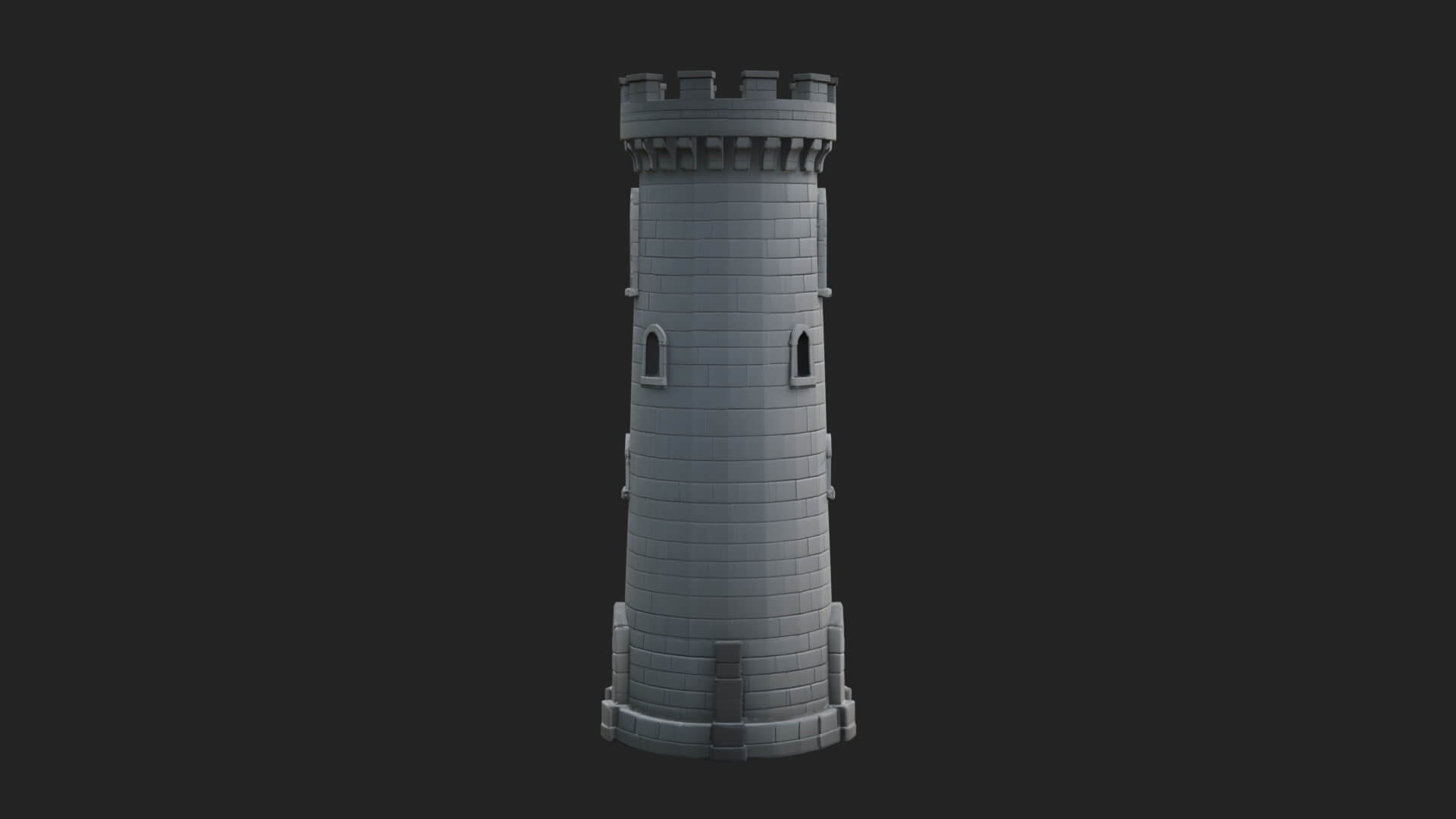 Round Stone Tower Design 2 3D Print Model 3D Model