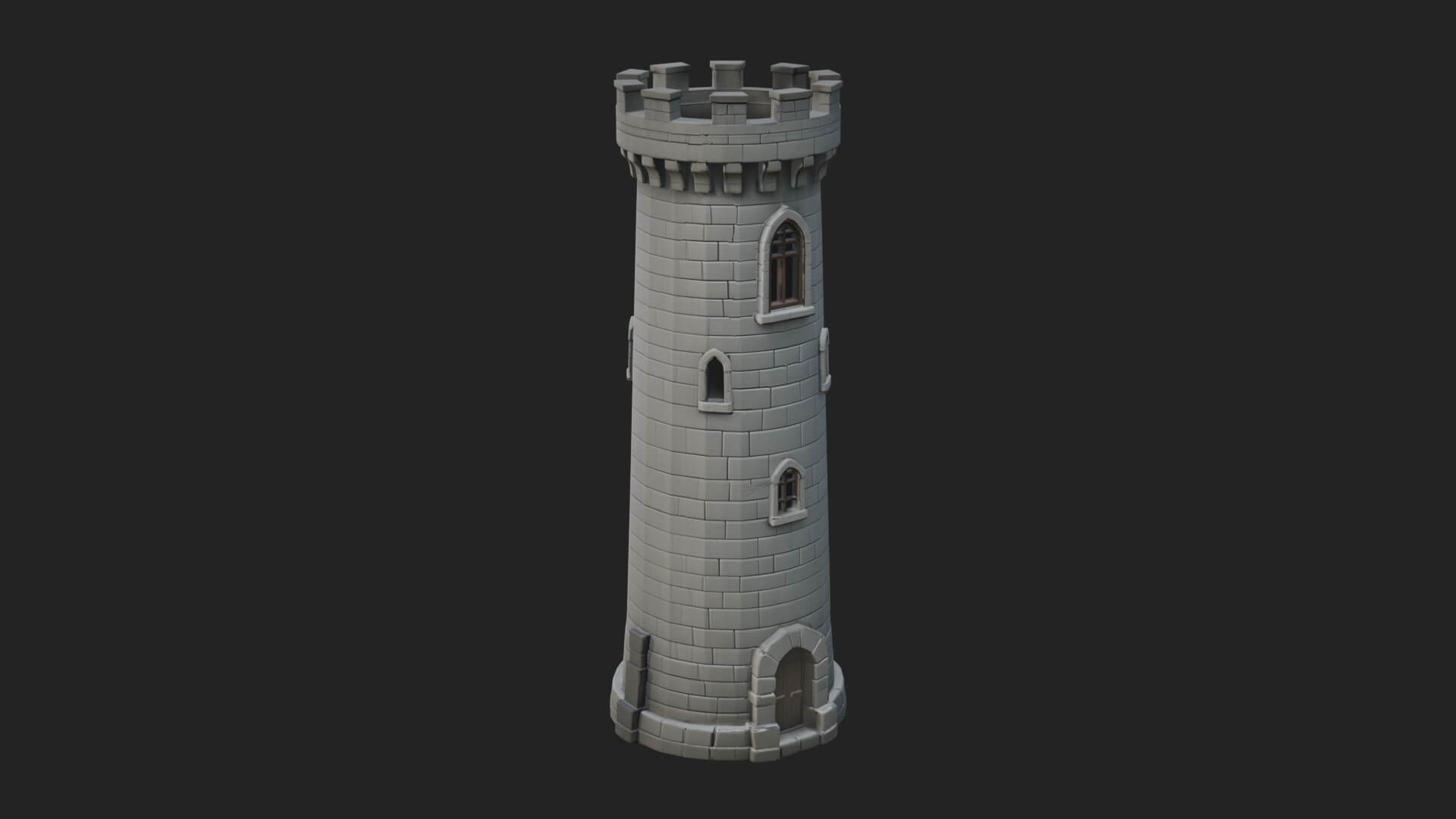 Round Stone Tower Design 2 3D Print Model 3D Model