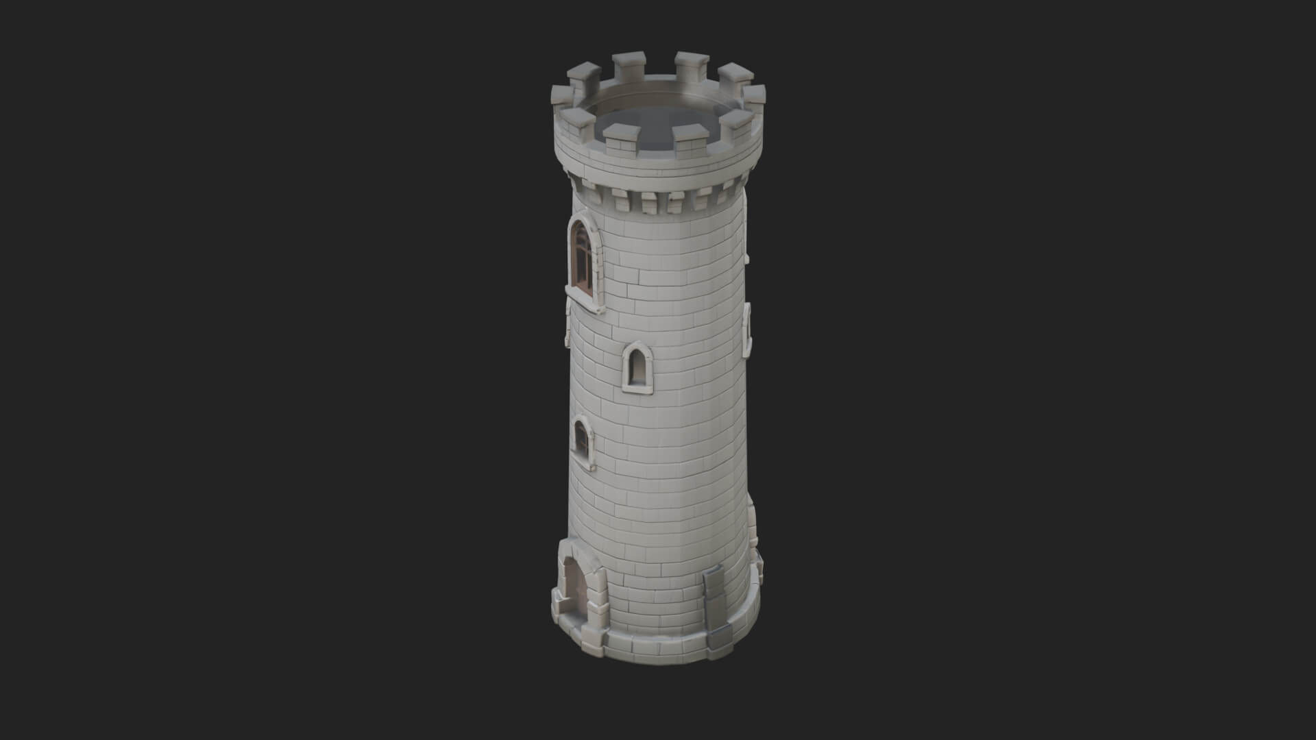 Round Stone Tower Design 2 3D Print Model 3D Model
