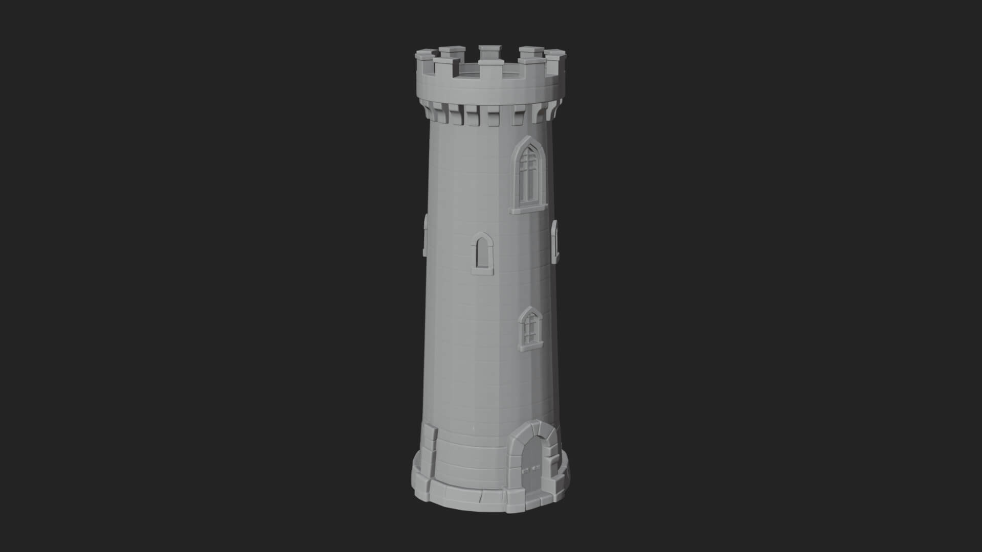 Round Stone Tower Design 2 3D Print Model 3D Model