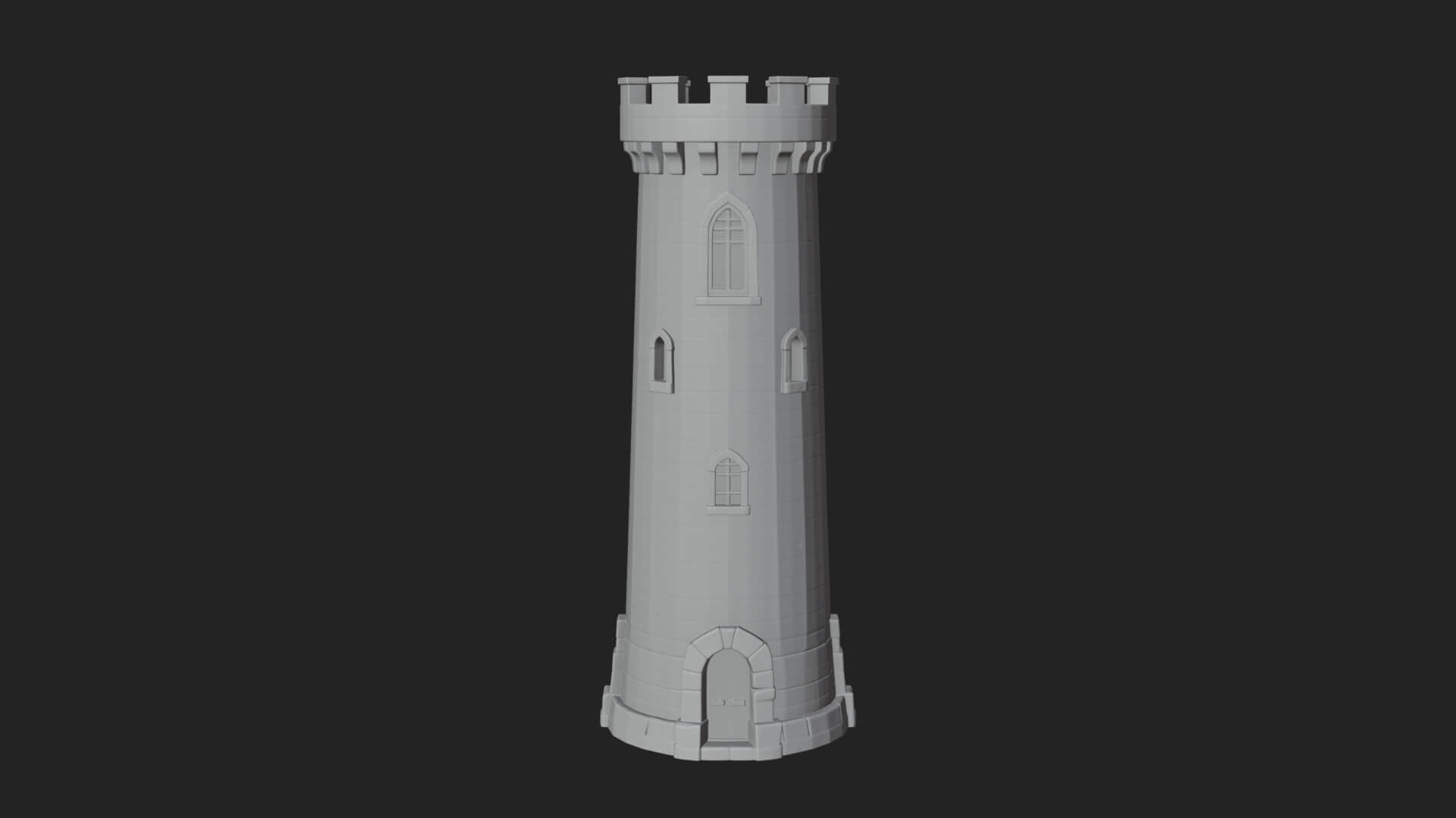Round Stone Tower Design 2 3D Print Model 3D Model