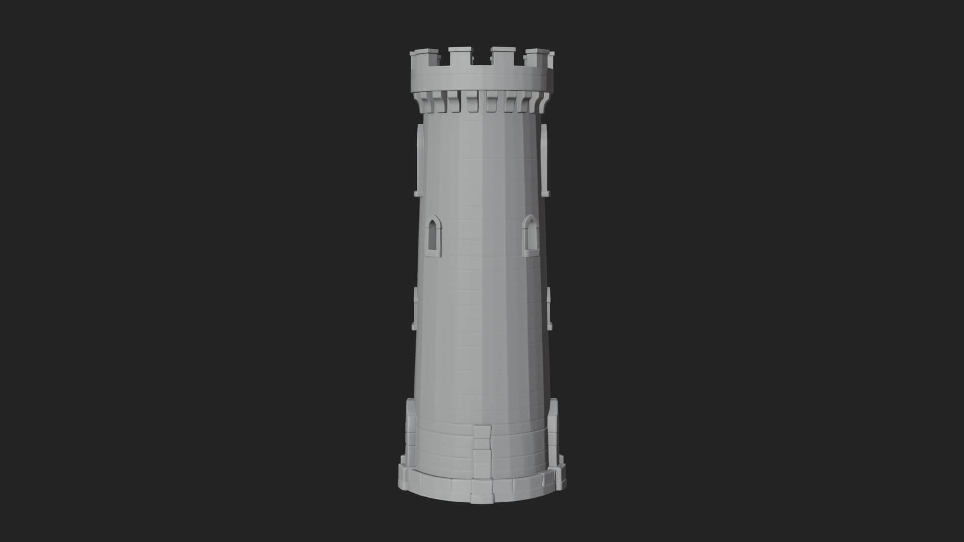 Round Stone Tower Design 2 3D Print Model 3D Model