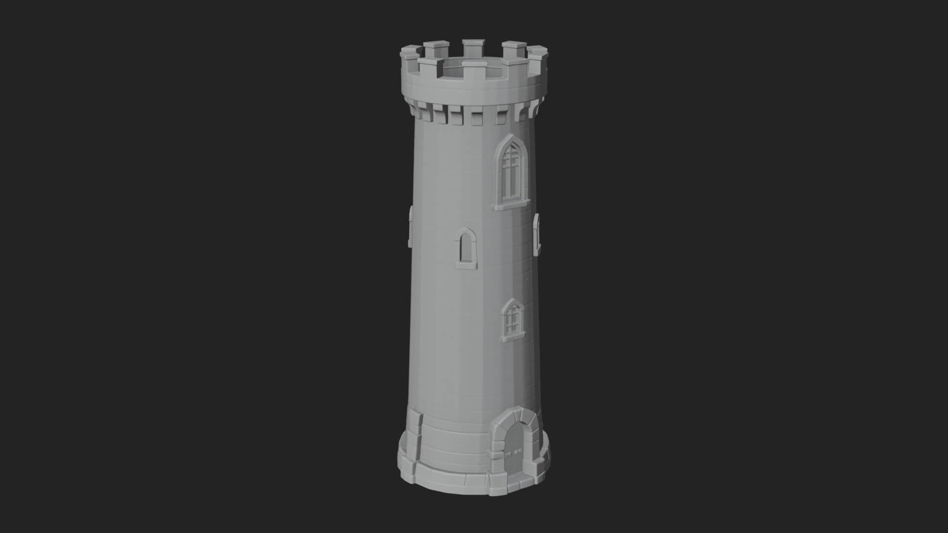 Round Stone Tower Design 2 3D Print Model 3D Model