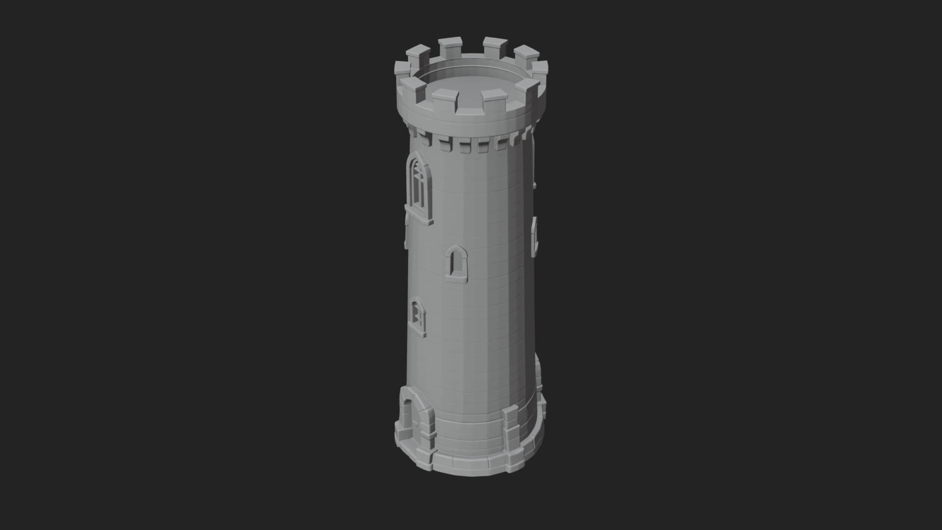 Round Stone Tower Design 2 3D Print Model 3D Model