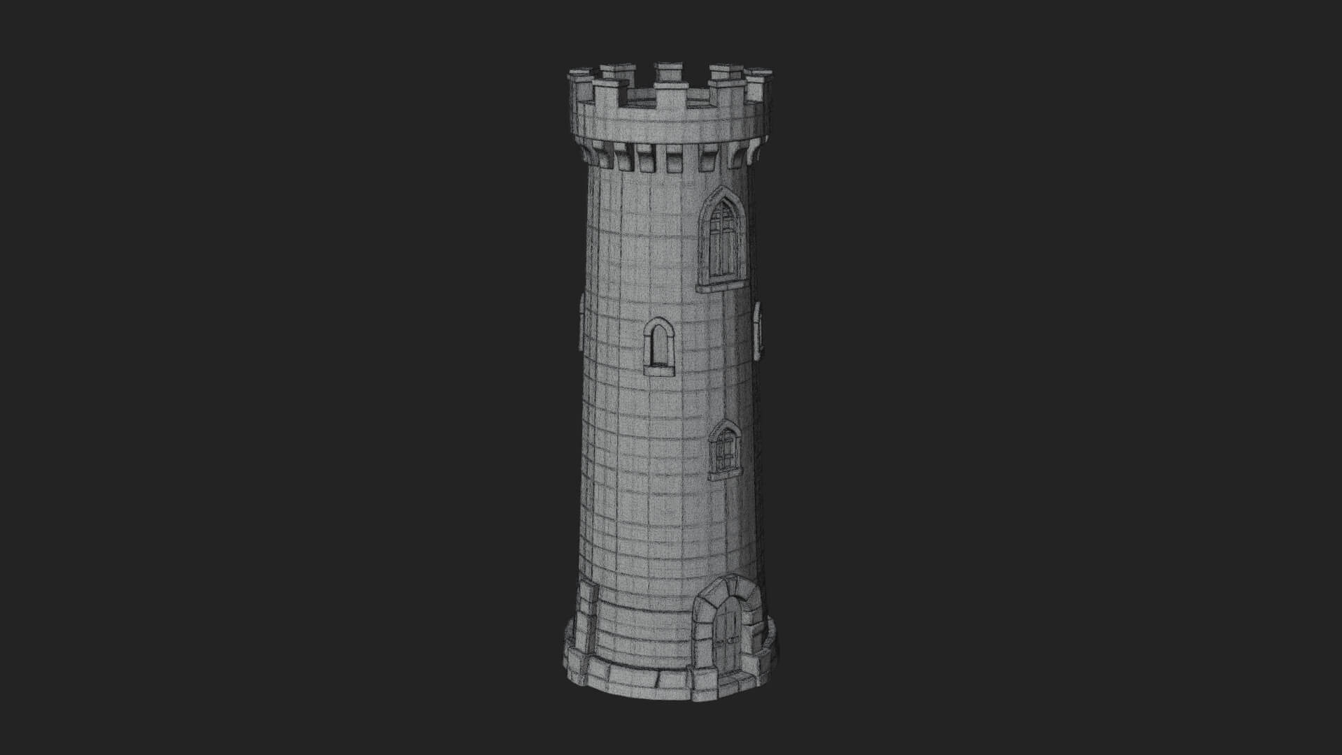 Round Stone Tower Design 2 3D Print Model 3D Model